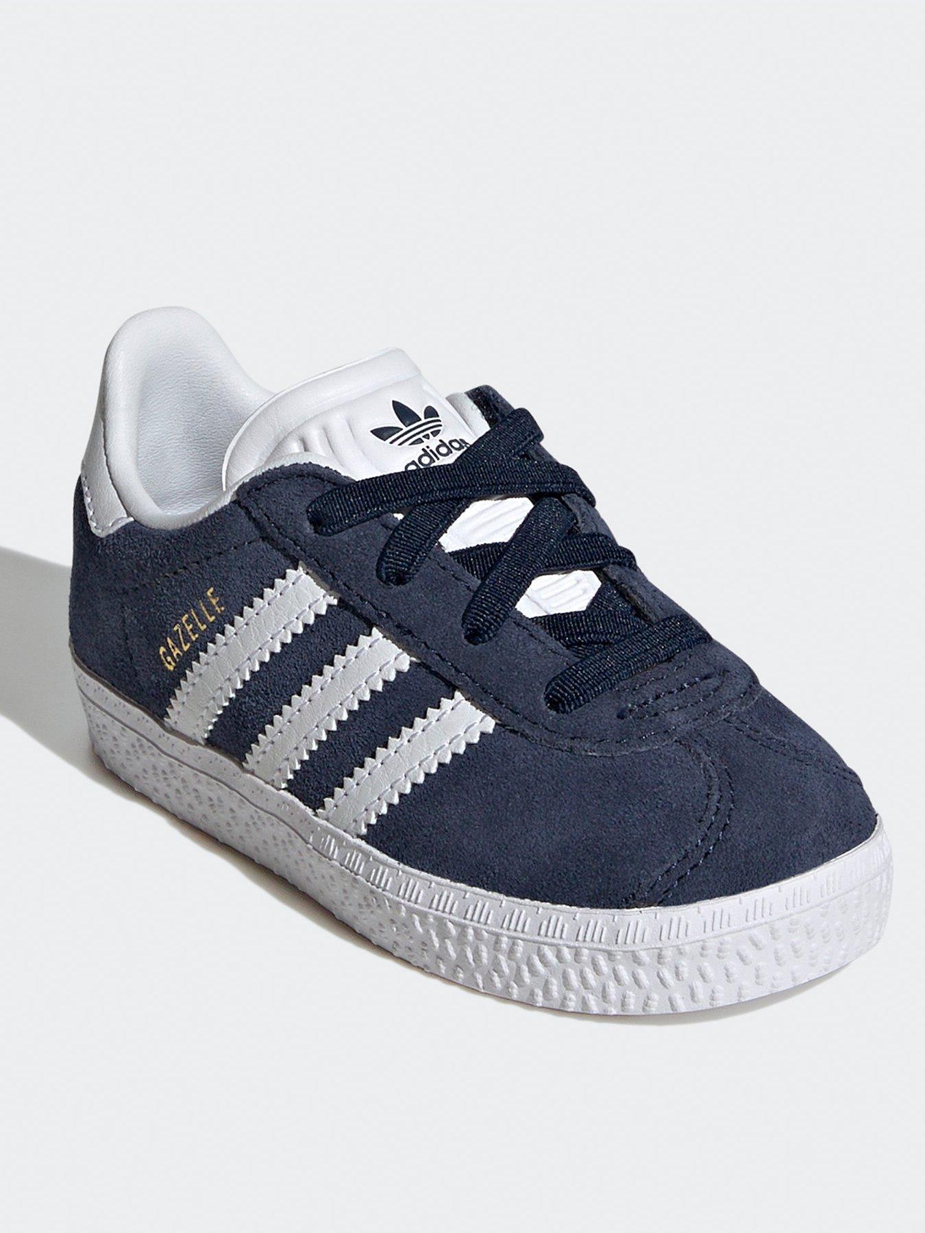 Adidas gazelle trainers navy/white best sale