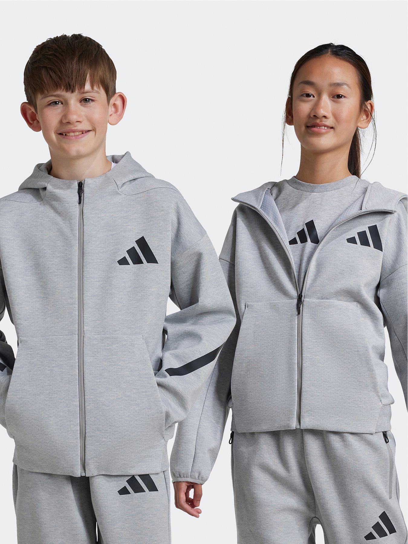 undefined Junior Unisex Z.n.e Zull Zip Top - Grey