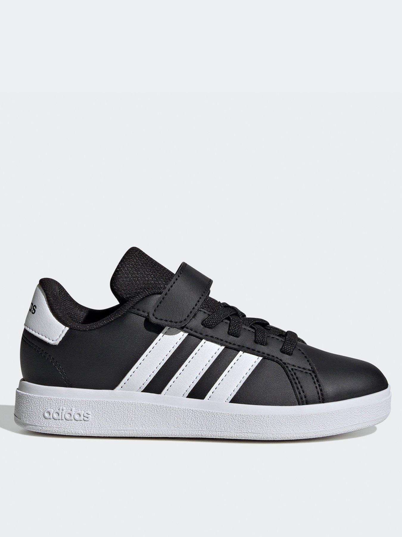 undefined Kid's Grand Court 2.0 Elasticated Trainers - Black/white