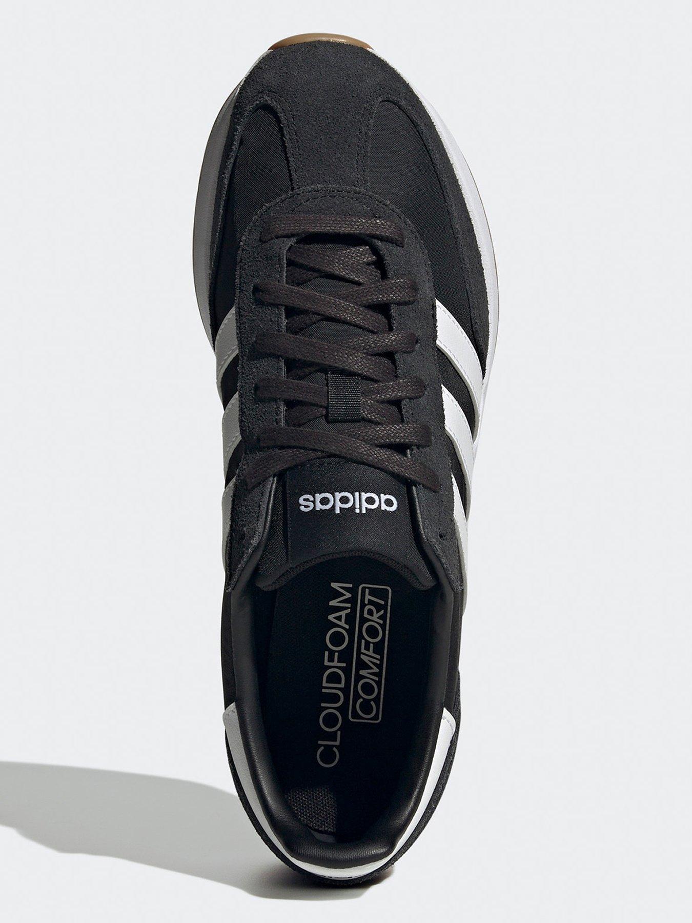 Adidas black trainers white sole deals