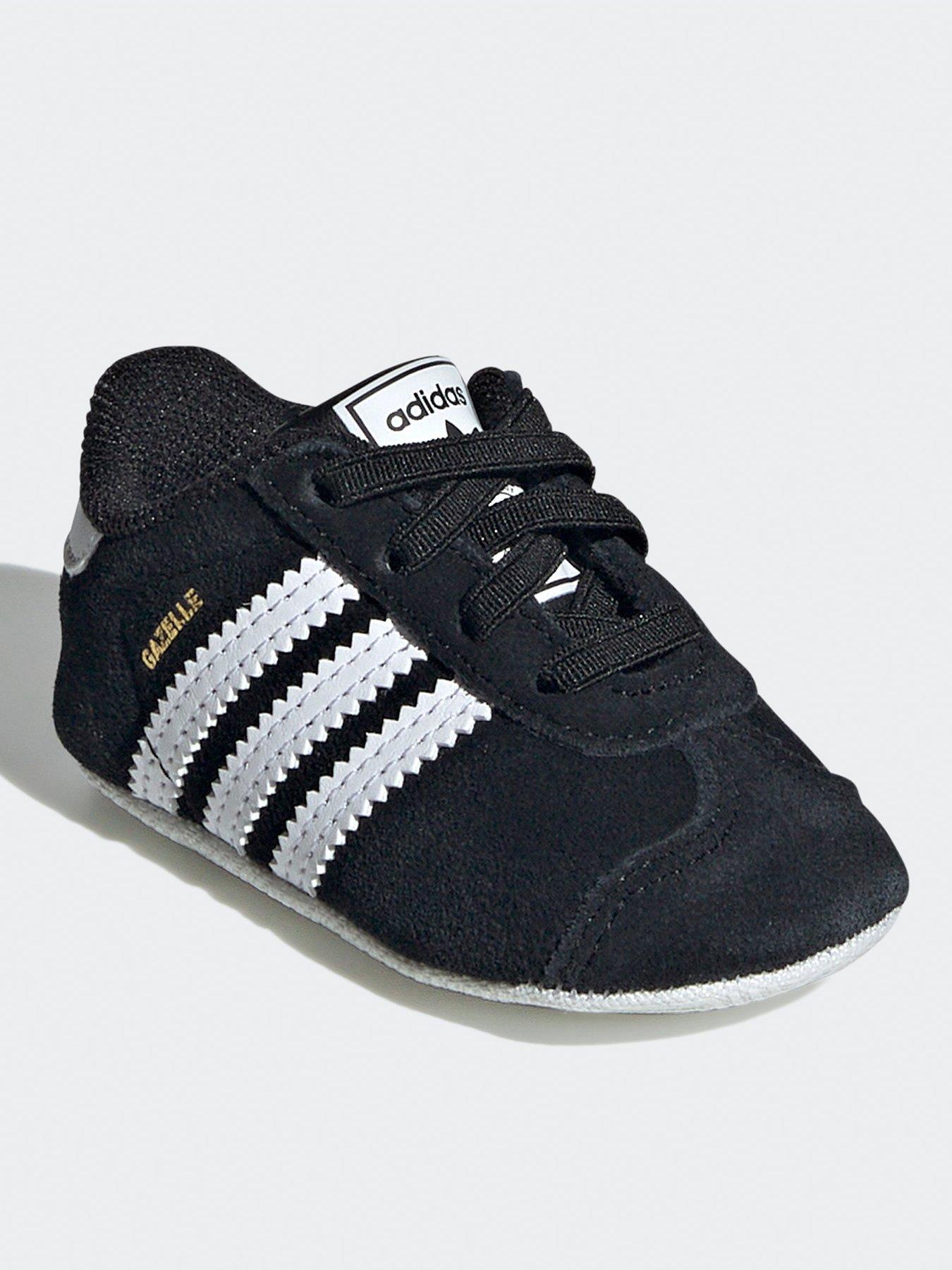 adidas Originals Baby Gazelle Crib Trainers Black white Very