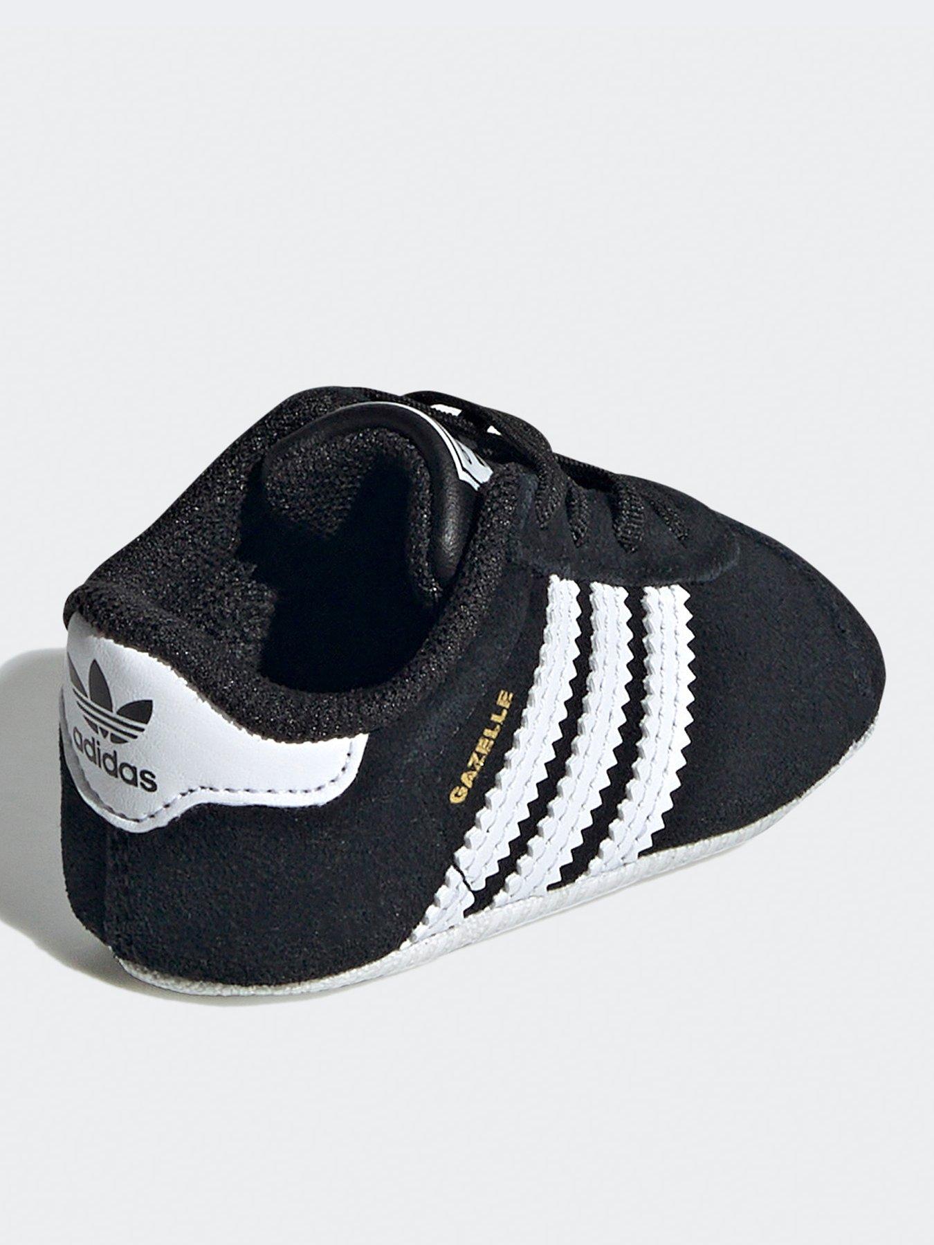 adidas Originals Baby Gazelle Crib Trainers Black white Very