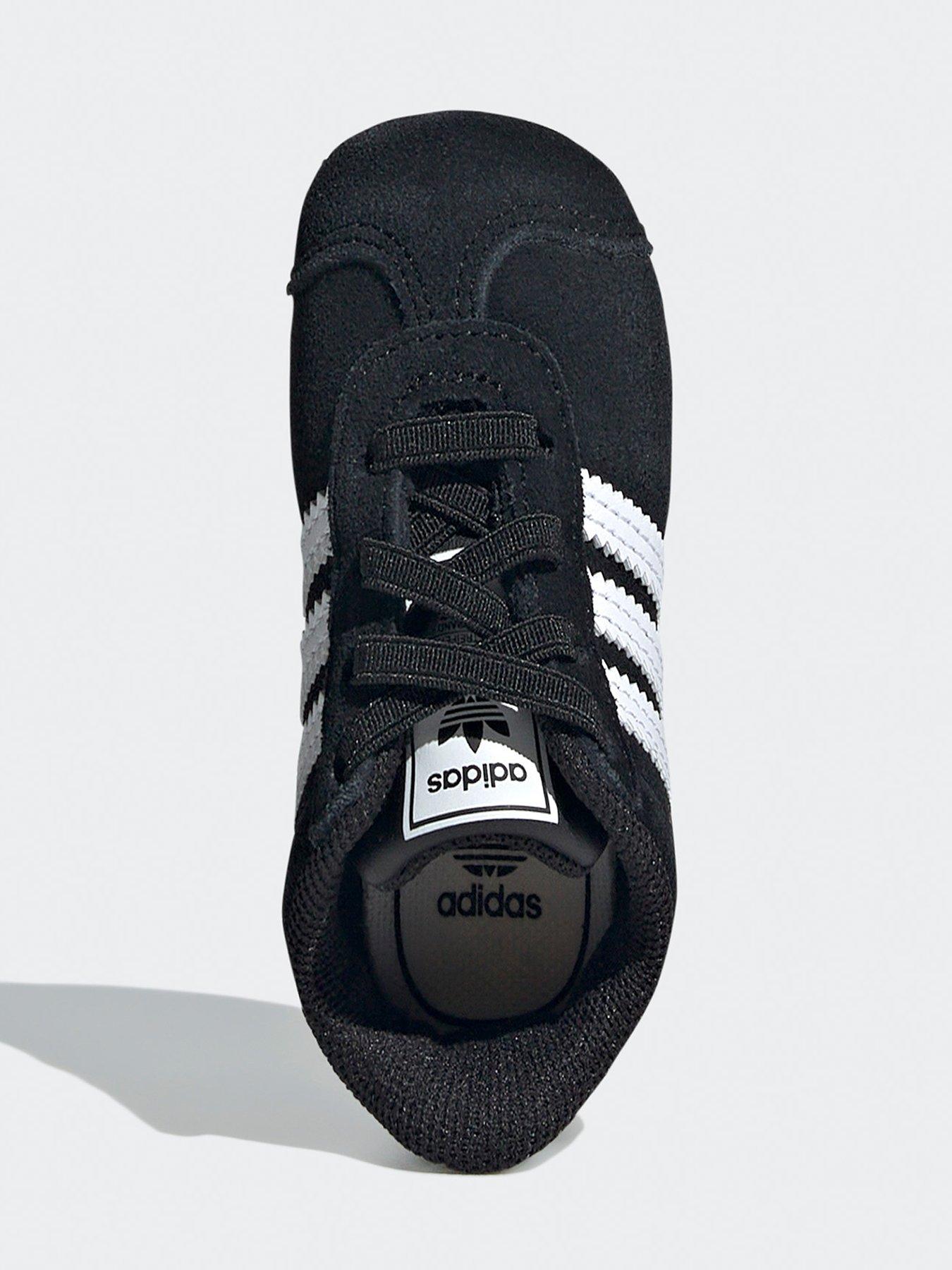 adidas Originals Baby Gazelle Crib Trainers Black white Very