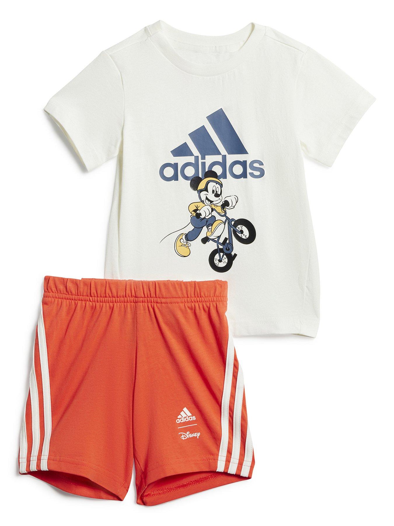undefined Infant Unisex Mickey Mouse T-shirt And Short Set - White/red