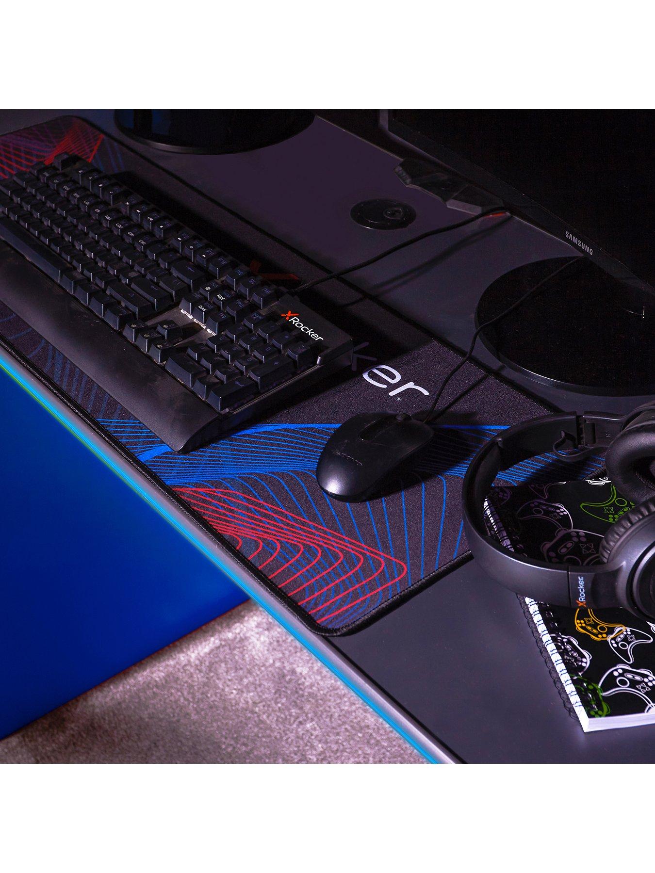 X Rocker Carbon-tek Gaming Desk with Wireless Charging and Neo Fiber ...