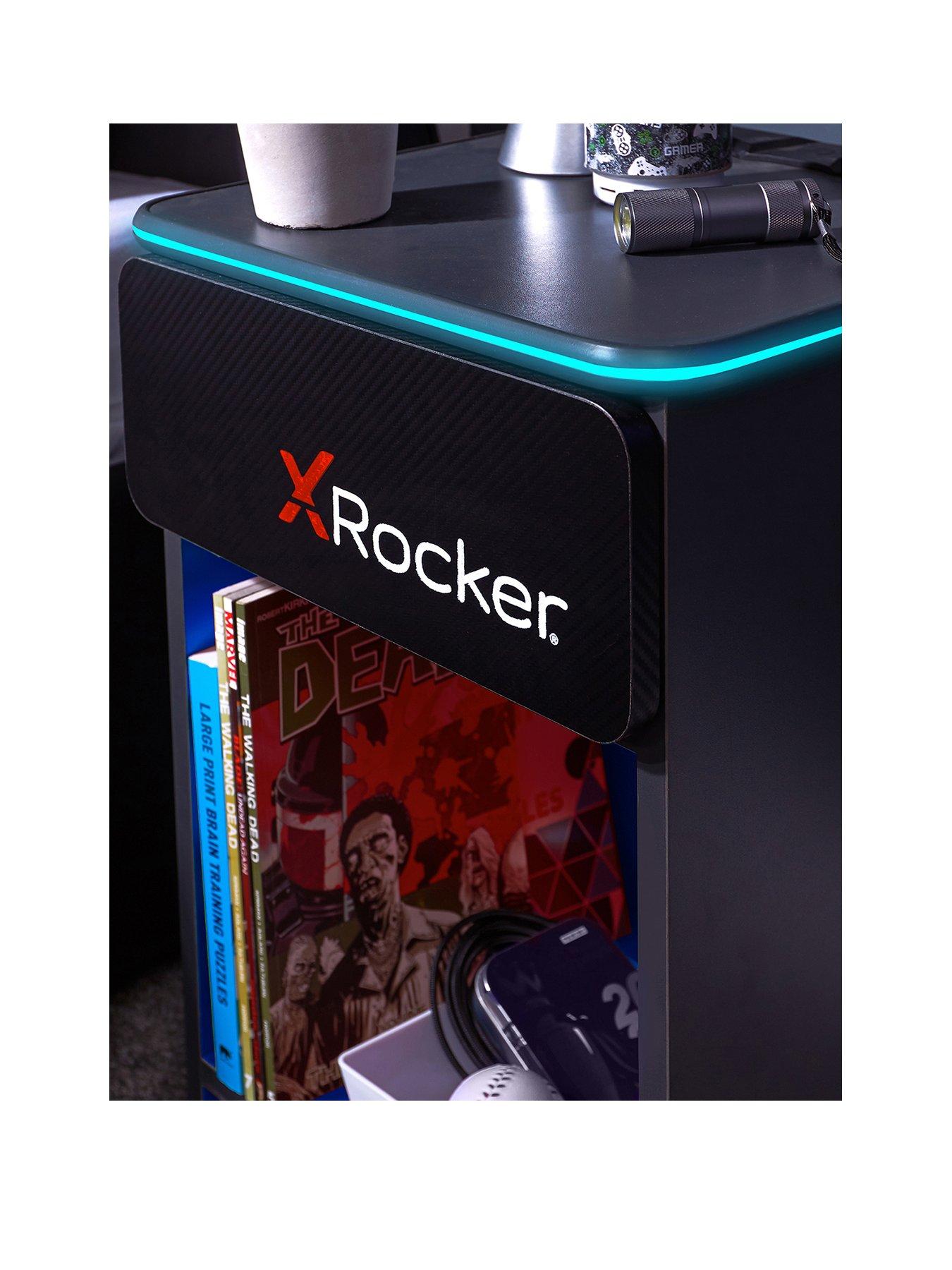Image 2 of 7 of X Rocker Carbon-tek Bedside Table with Wireless Charging and Neo Fibre LED Lighting