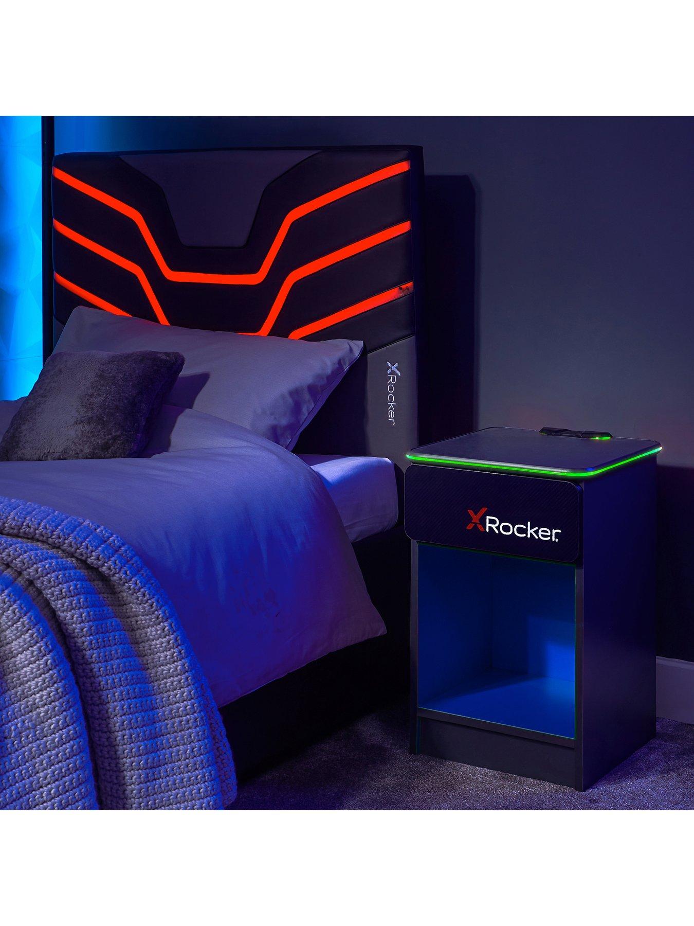 Image 6 of 7 of X Rocker Carbon-tek Bedside Table with Wireless Charging and Neo Fibre LED Lighting