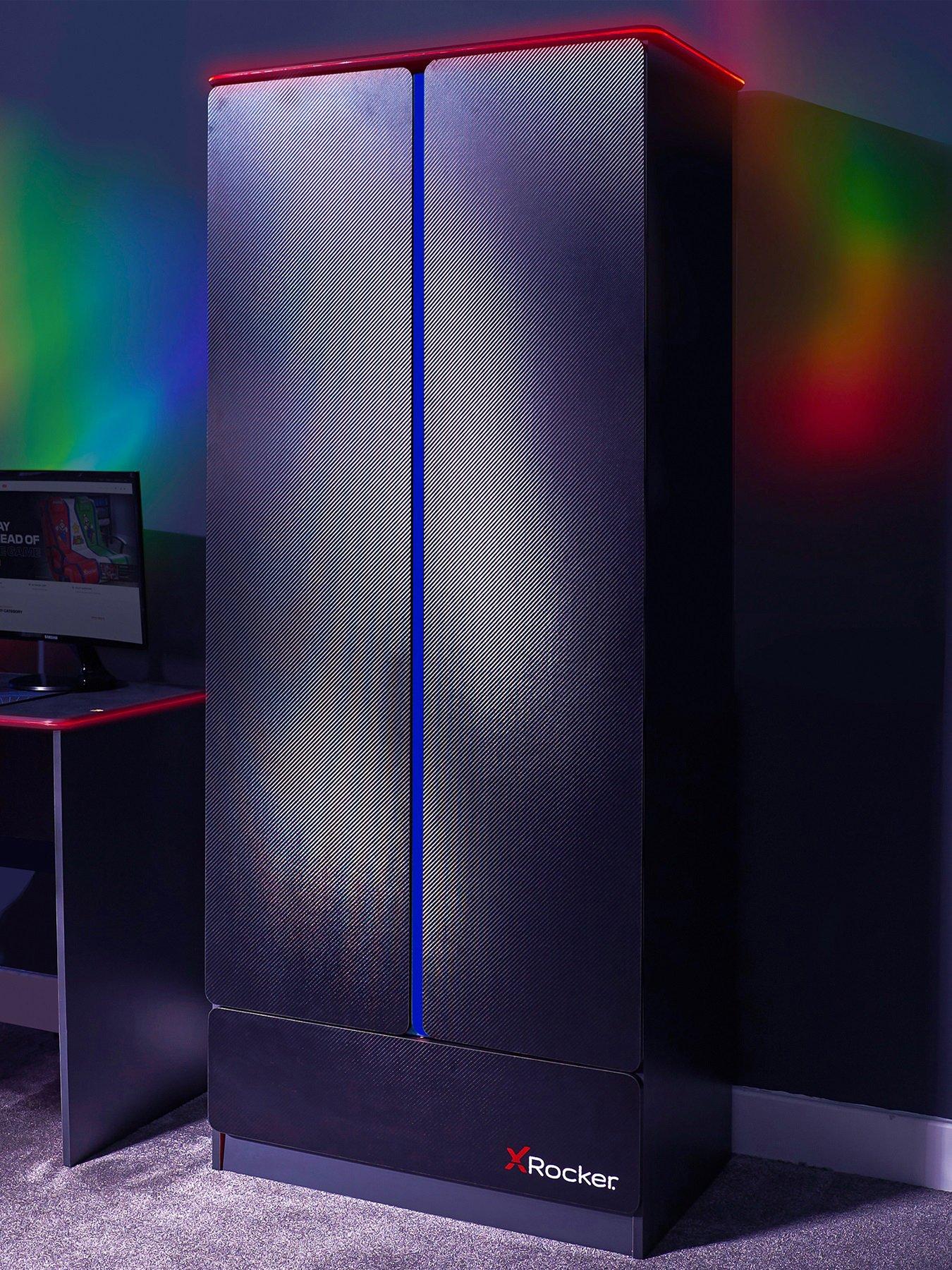 X Rocker Carbon-tek 2 Door Wardrobe with Neo Fibre LED Lighting | Very