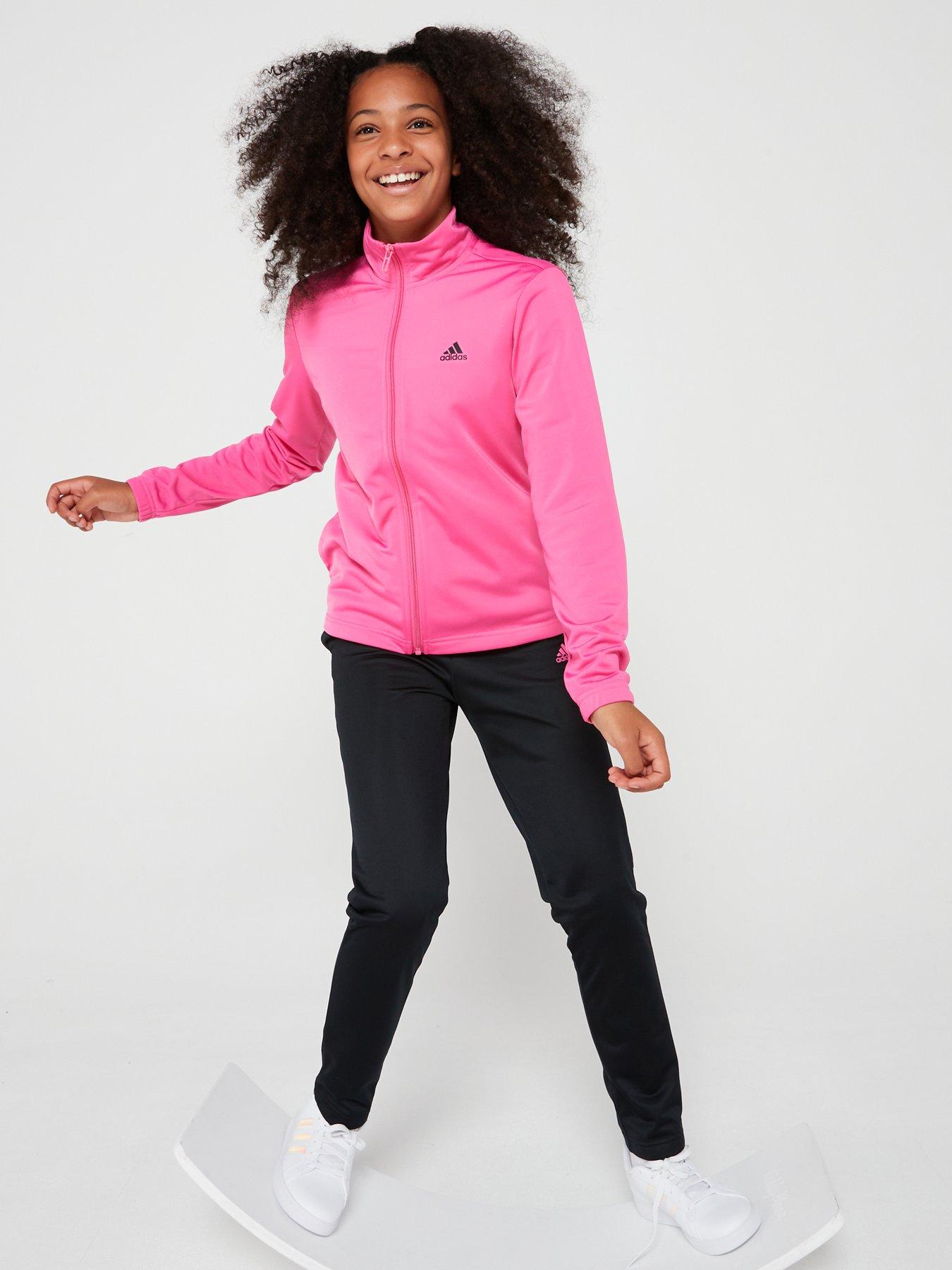 adidas Sportswear Junior Girls Essentials Tracksuit Black pink Very