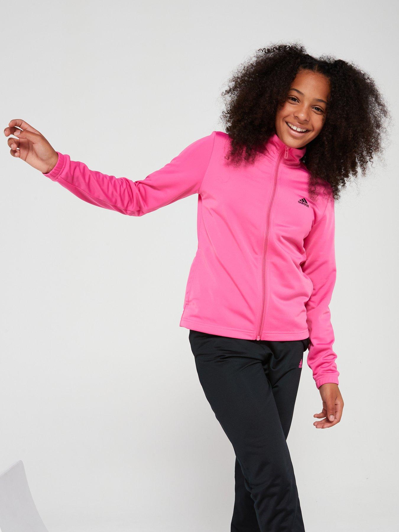 Adidas black pink tracksuit sales