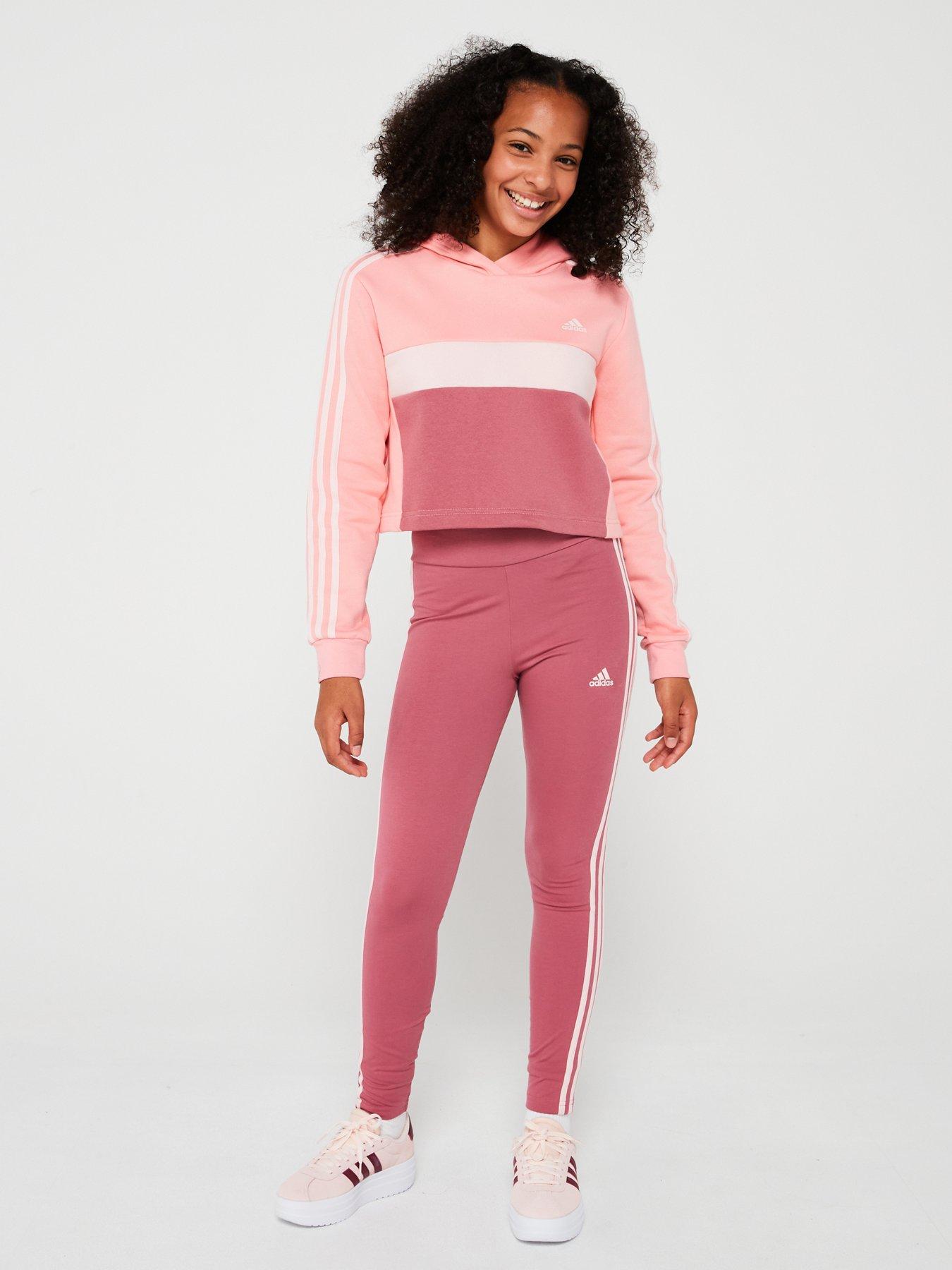 adidas Sportswear Junior Girls Stripe Hoodie And Legging Set