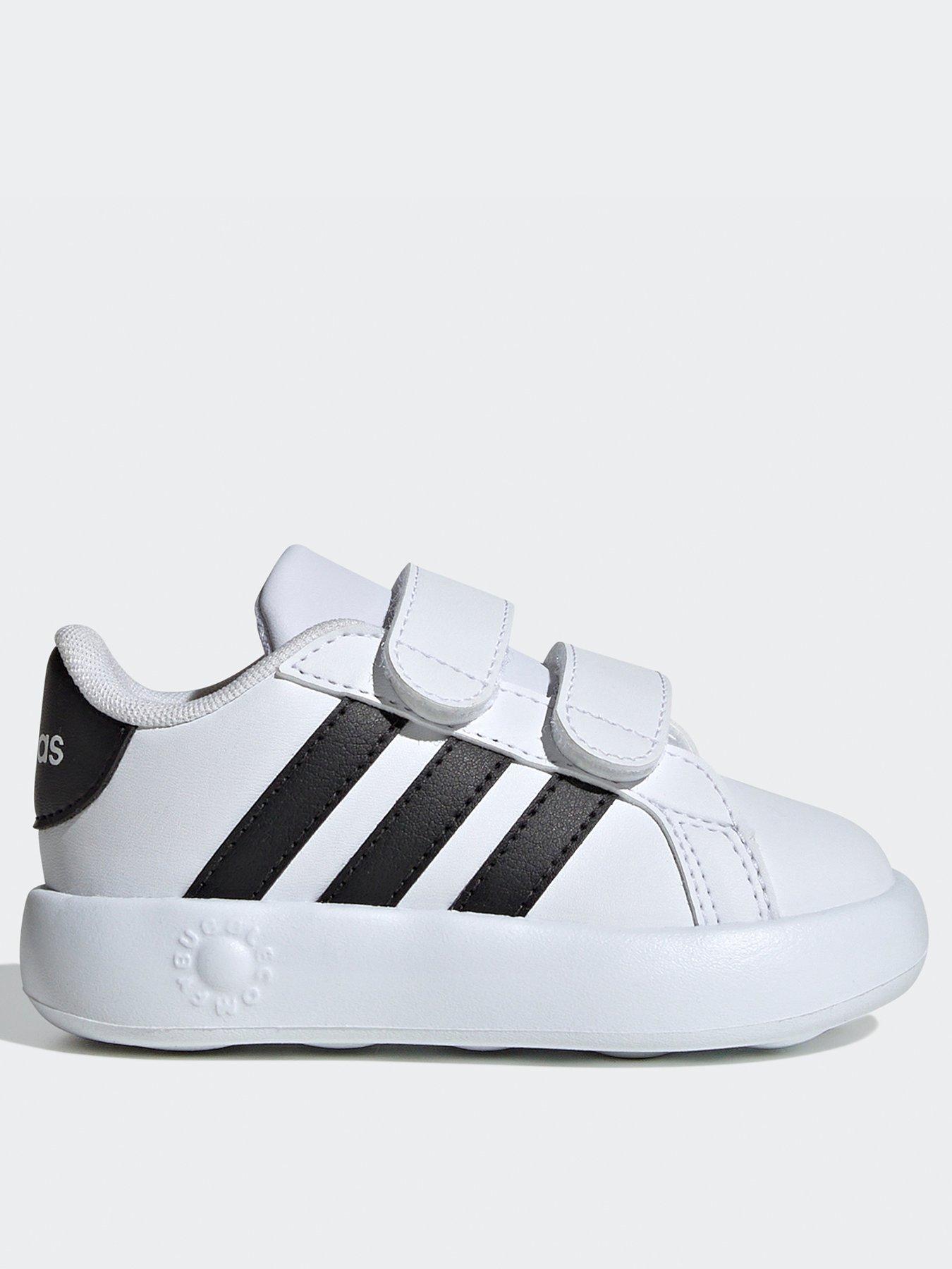 undefined Infant Grand Court 20 Velcro Trainers - White/Black