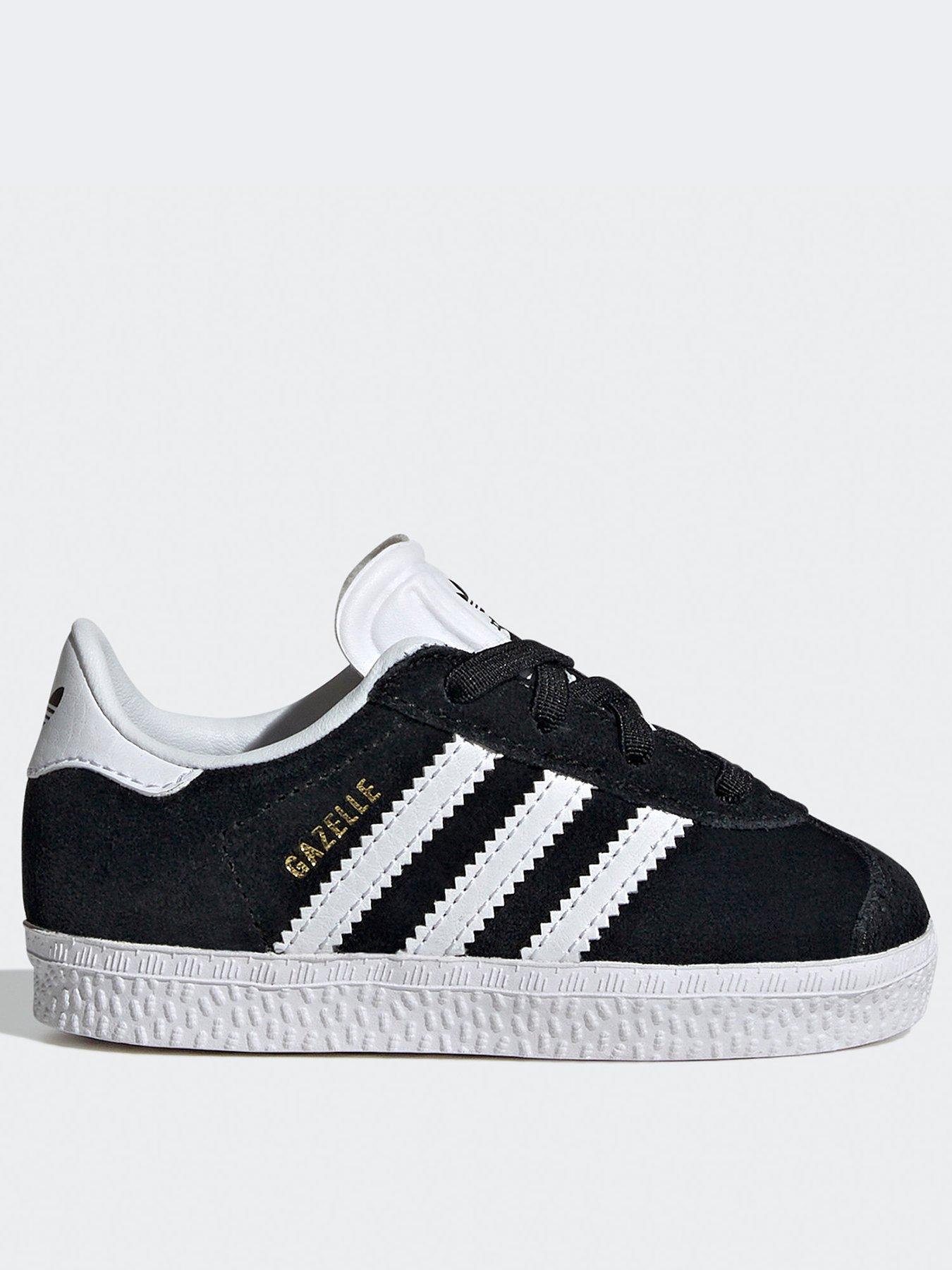 undefined Unisex Infant Gazelle Elastic Trainers - Black/white