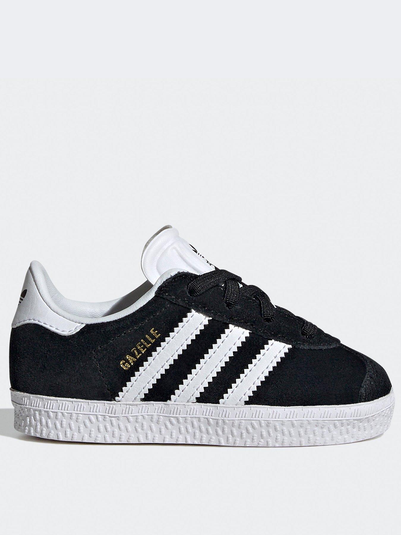 adidas Originals Unisex Infant Gazelle Elastic Trainers Black white Very