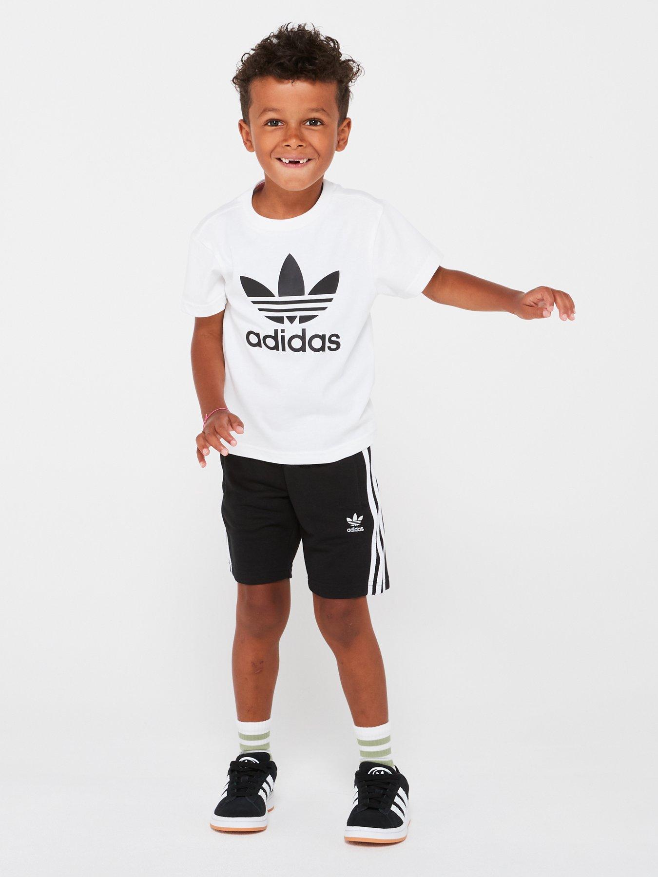 undefined Kids Unisex Short And T-shirt Set - Black/white