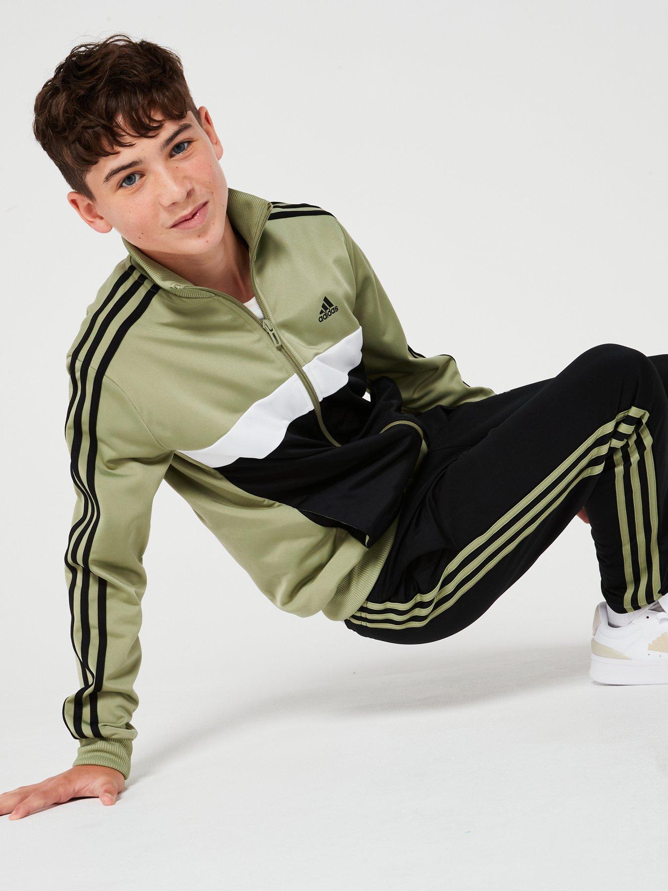 Green and black adidas tracksuit clearance