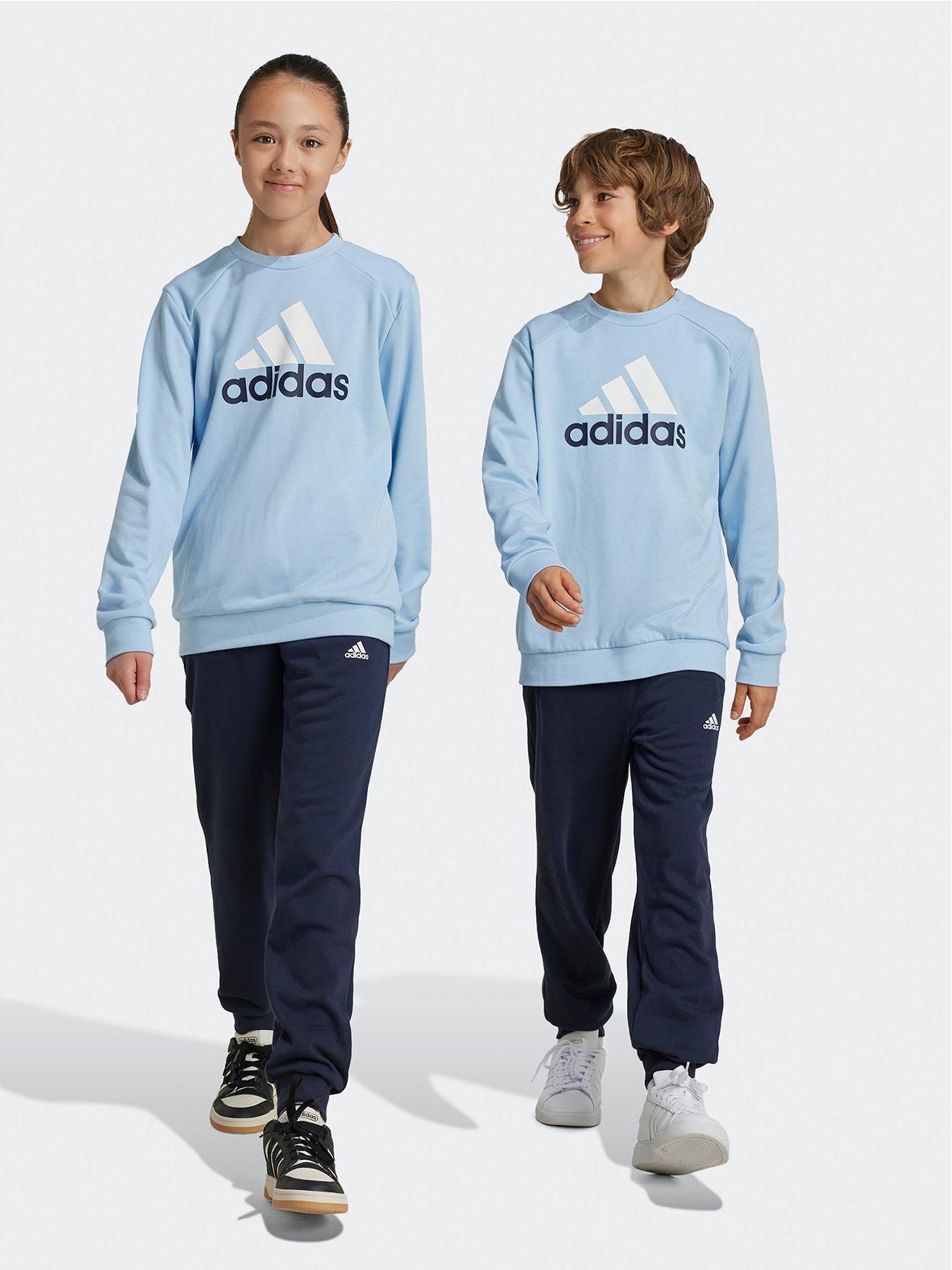 adidas Sportswear Junior Boys Essentials Big Logo Tracksuit - Blue/black, Blue, Size 11-12 Years