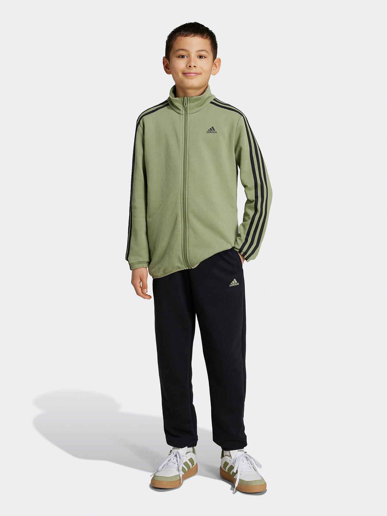 Black and green adidas tracksuit hotsell