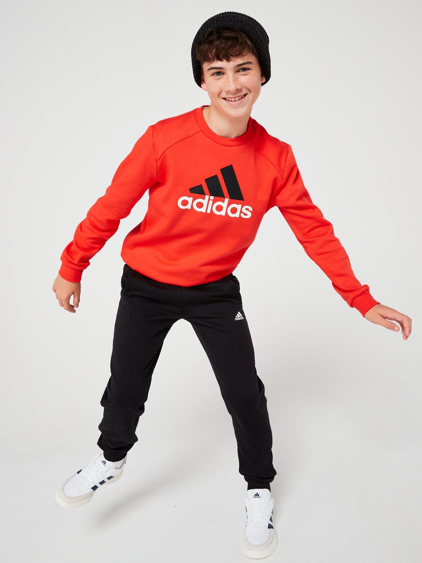 Boys red adidas tracksuit store