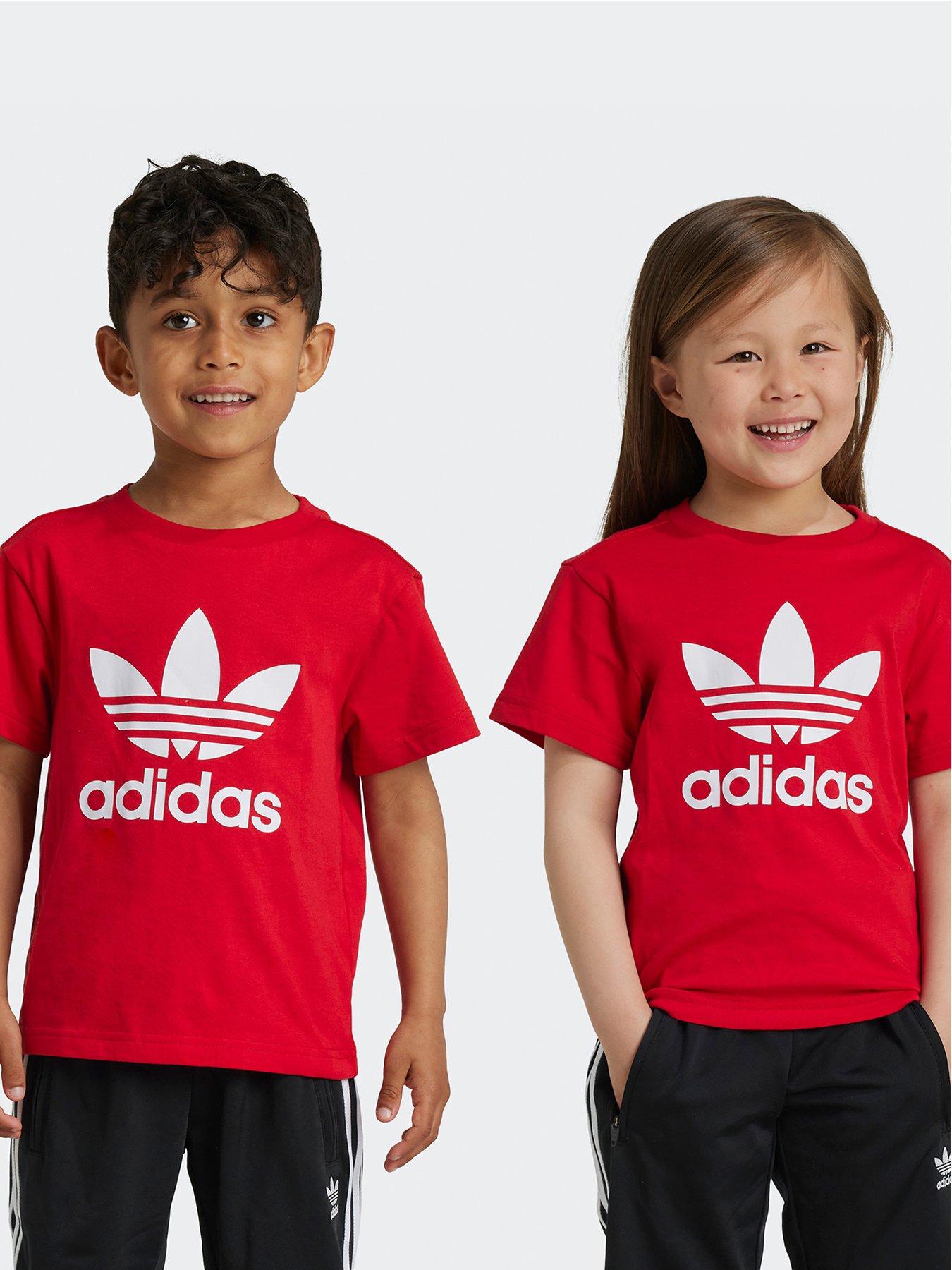 undefined Kids Unisex Trefoil T-shirt - Dark Red
