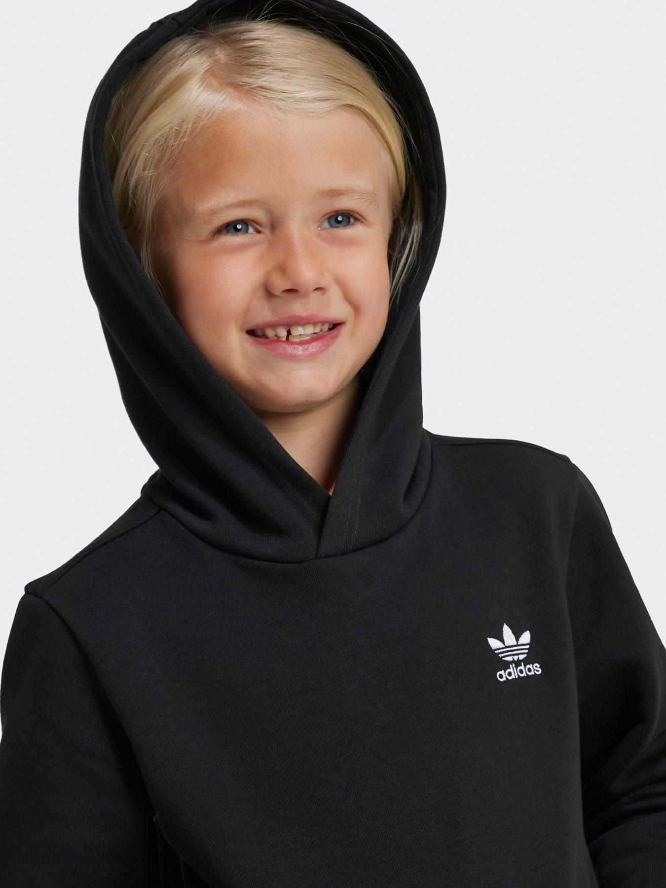 Image 2 of 3 of adidas Originals Boys Kids Full Zip Hoodie Cargo Tracks - Black