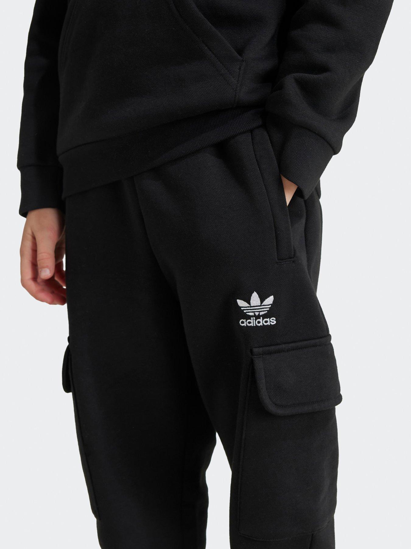 Image 3 of 3 of adidas Originals Boys Kids Full Zip Hoodie Cargo Tracks - Black