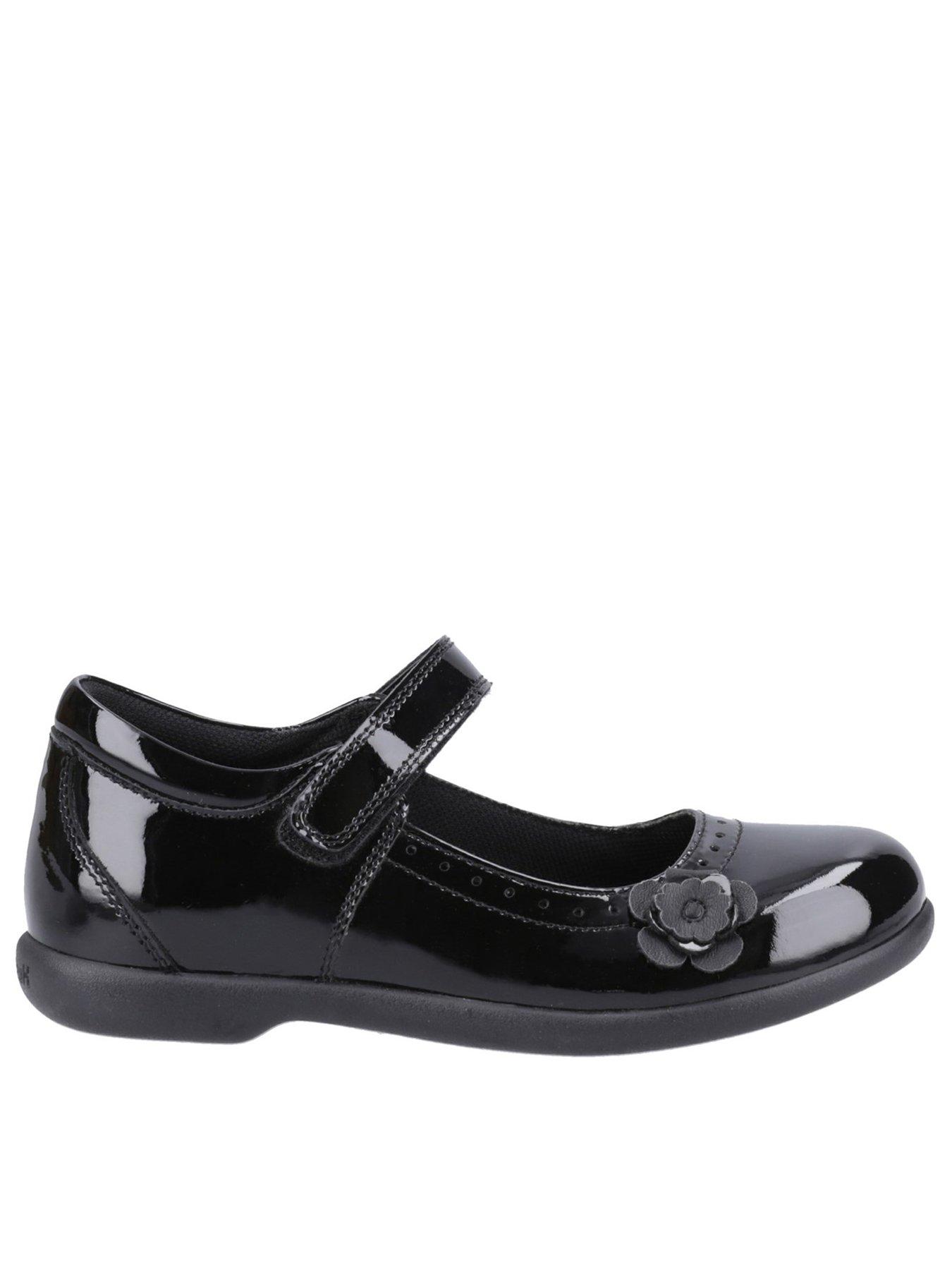 Hush Puppies Bethany Patent Jnr School Shoe - Black