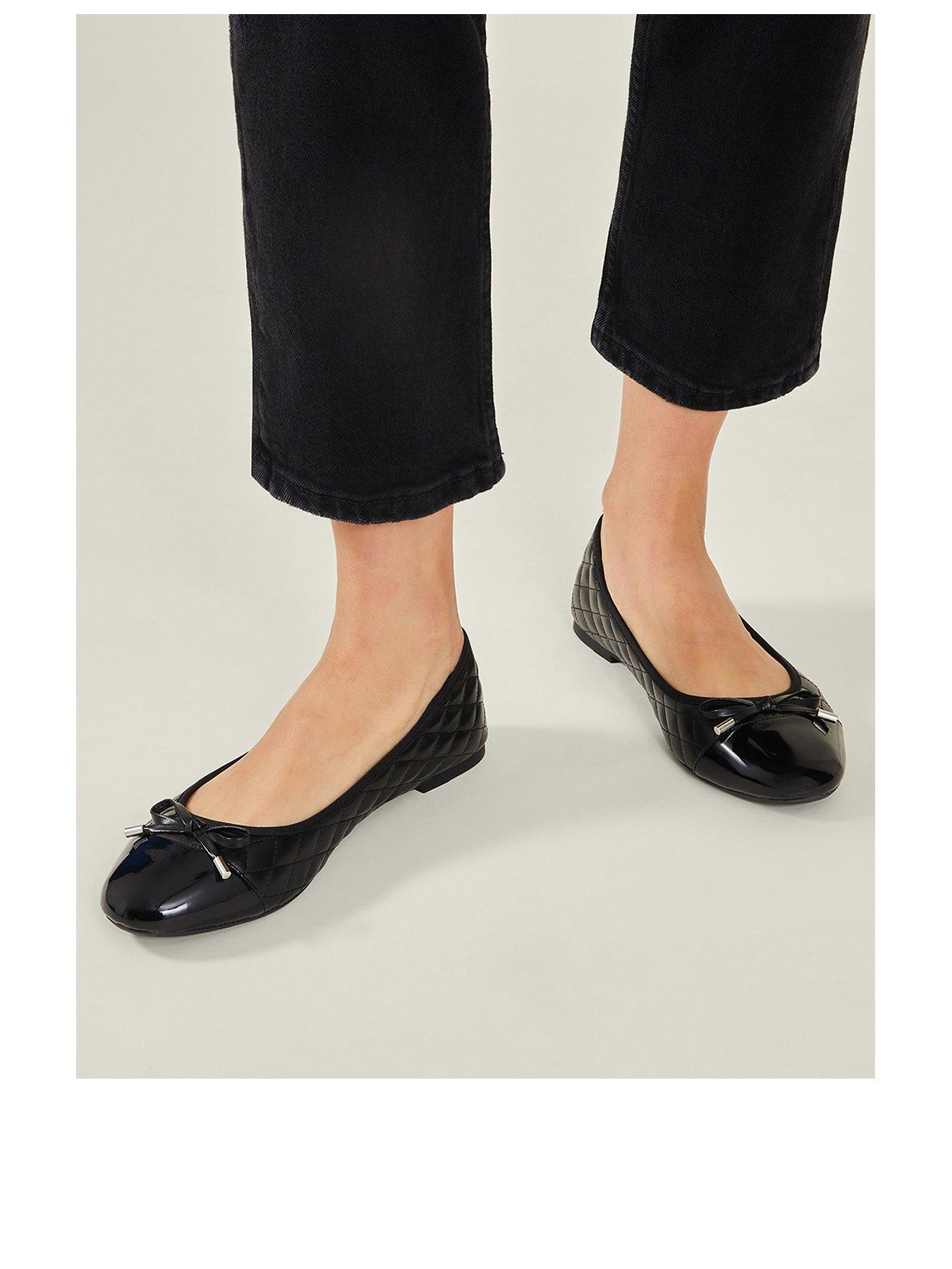 Accessorize Quilted Ballet Flats Black Very