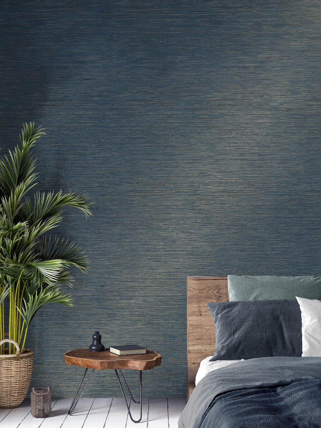 undefined Fusion Plain Navy Wallpaper