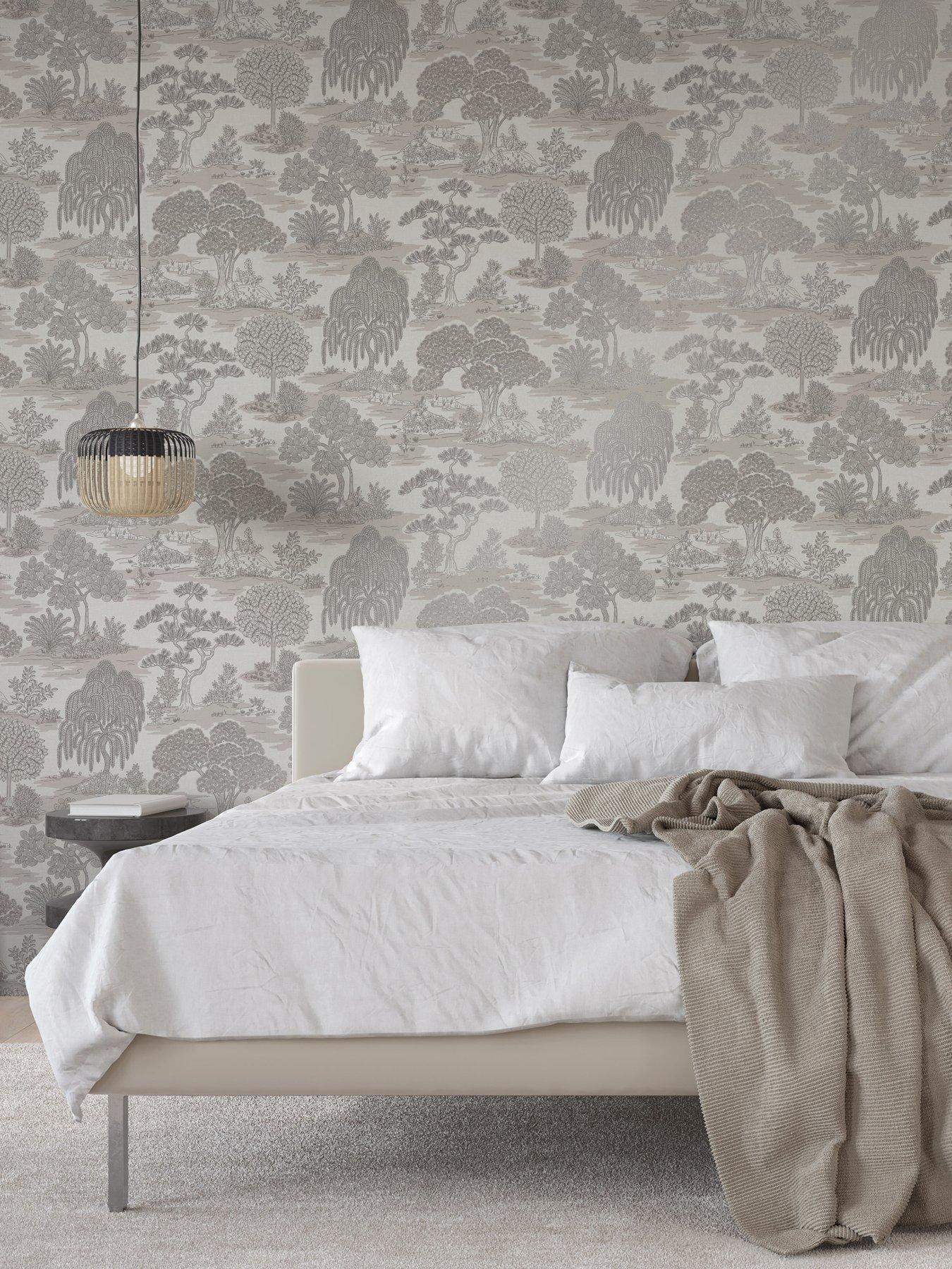Product photograph of Fine Decor Zen Silver Wallpaper from very.co.uk