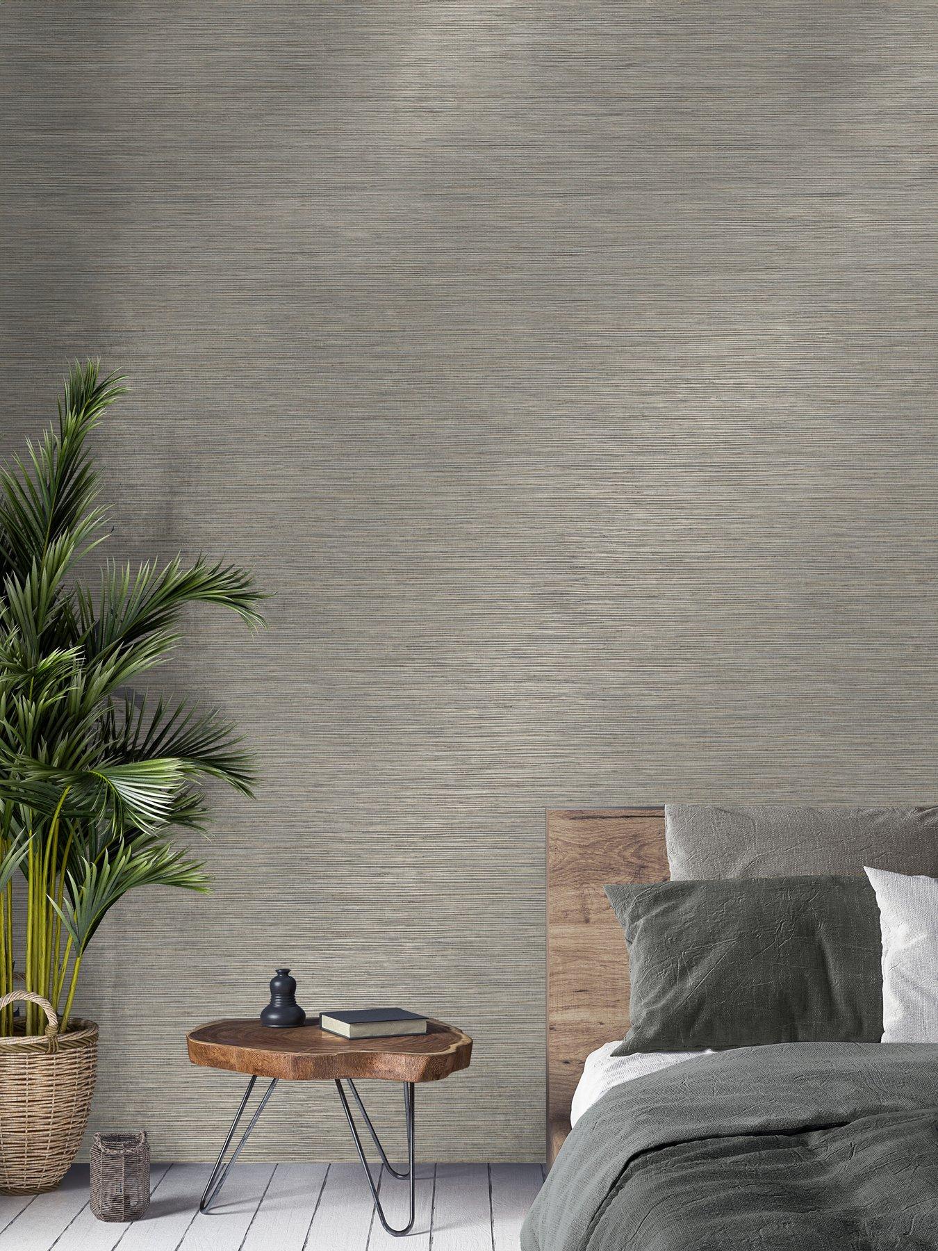 Product photograph of Crown Fusion Plain Stone Grey Wallpaper from very.co.uk