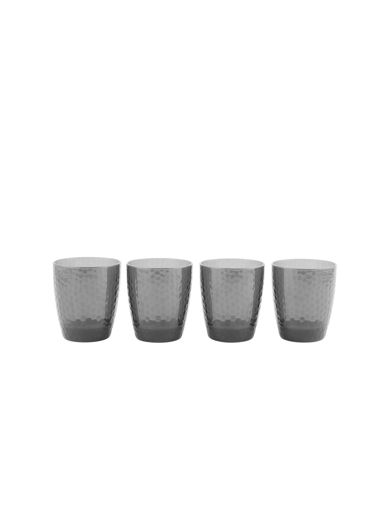 undefined Fete Plastic Tumbler Glasses in Black – Set of 4