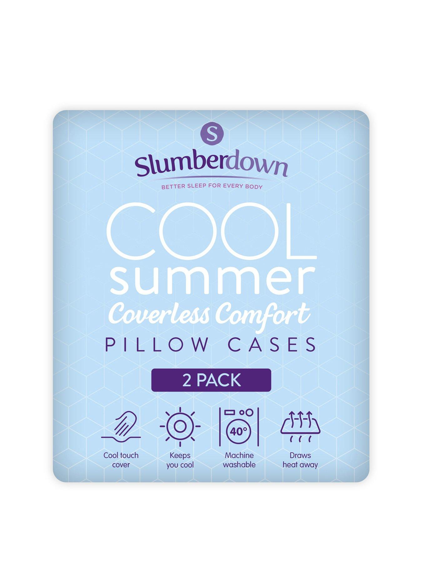 Product photograph of Slumberdown Cool Summer Coverless Comfort Pillowcase Pair - Blue from very.co.uk