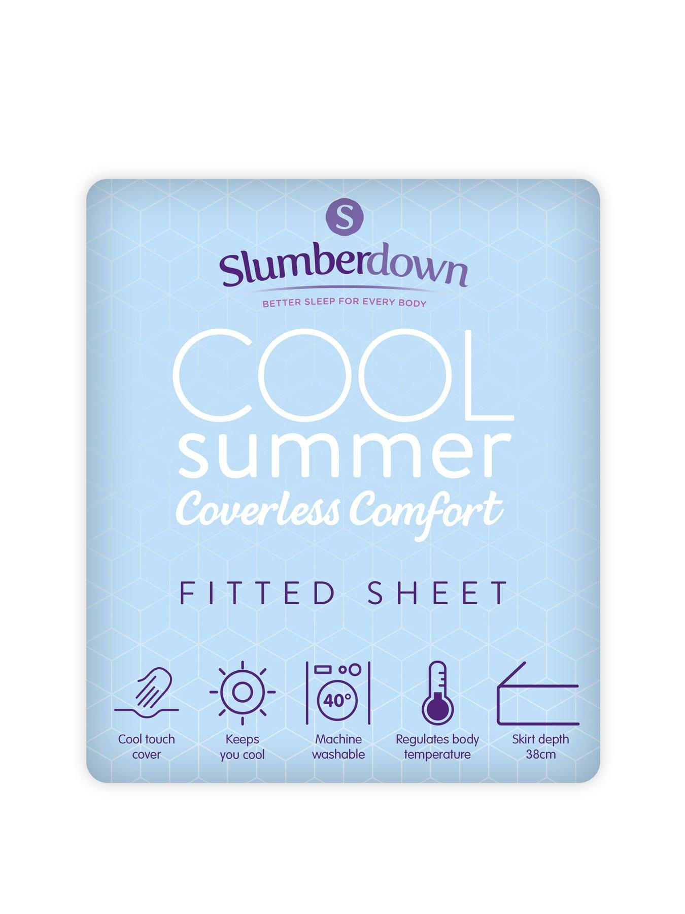 Image 1 of 7 of Slumberdown Cool Summer Fitted Bedsheet, Double -Blue