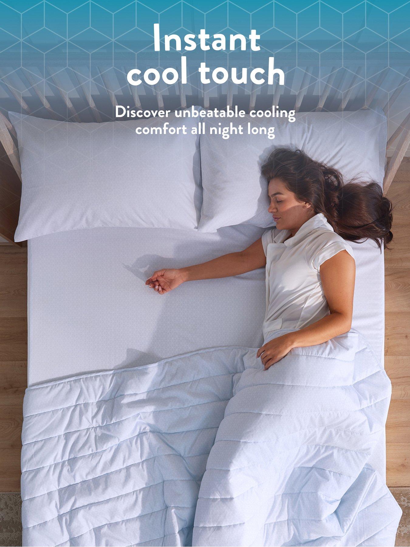 Image 2 of 7 of Slumberdown Cool Summer Fitted Bedsheet, Double -Blue