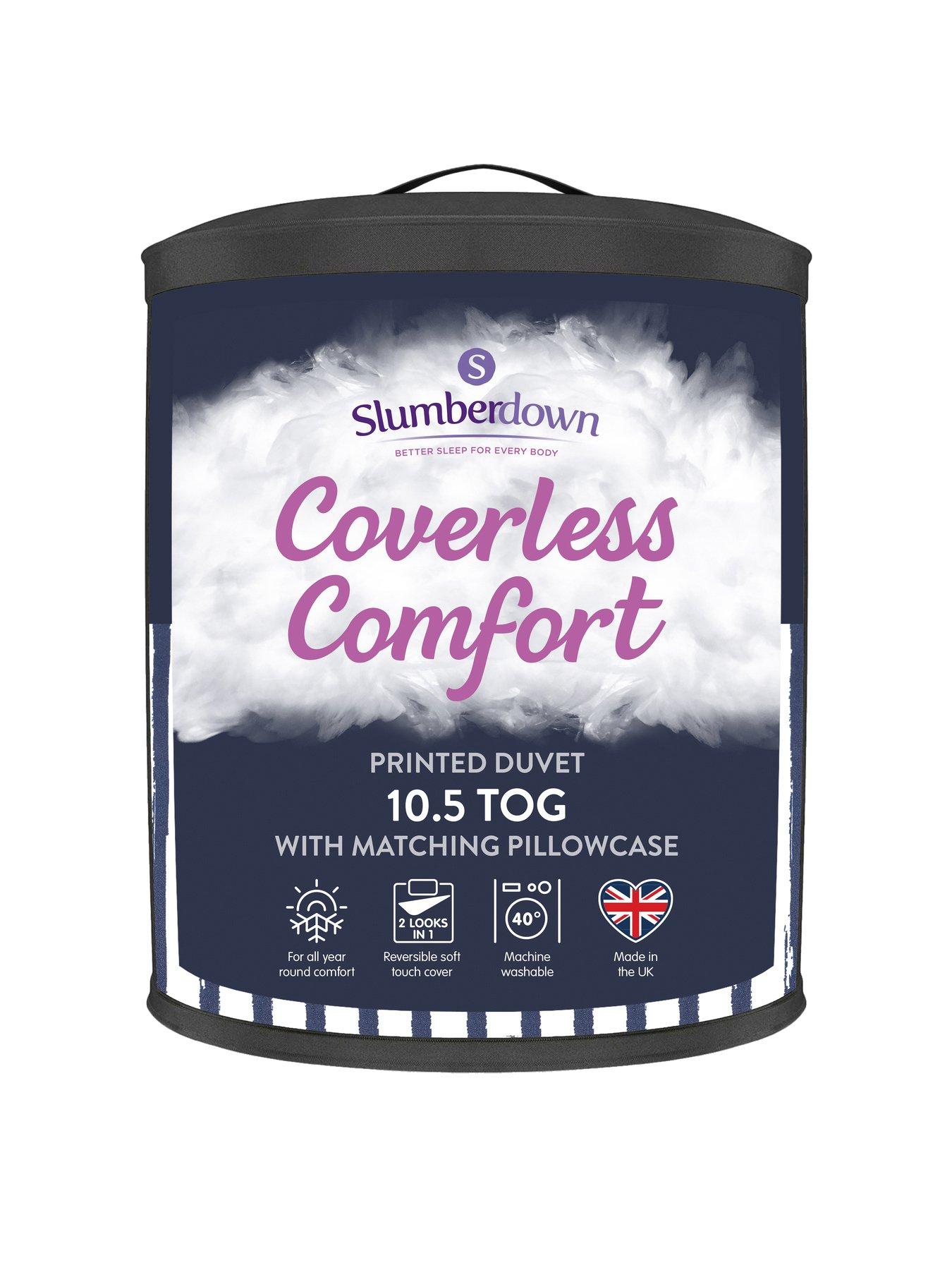 undefined Coverless Duvet Printed Stripe Navy, 10.5 Tog, Single