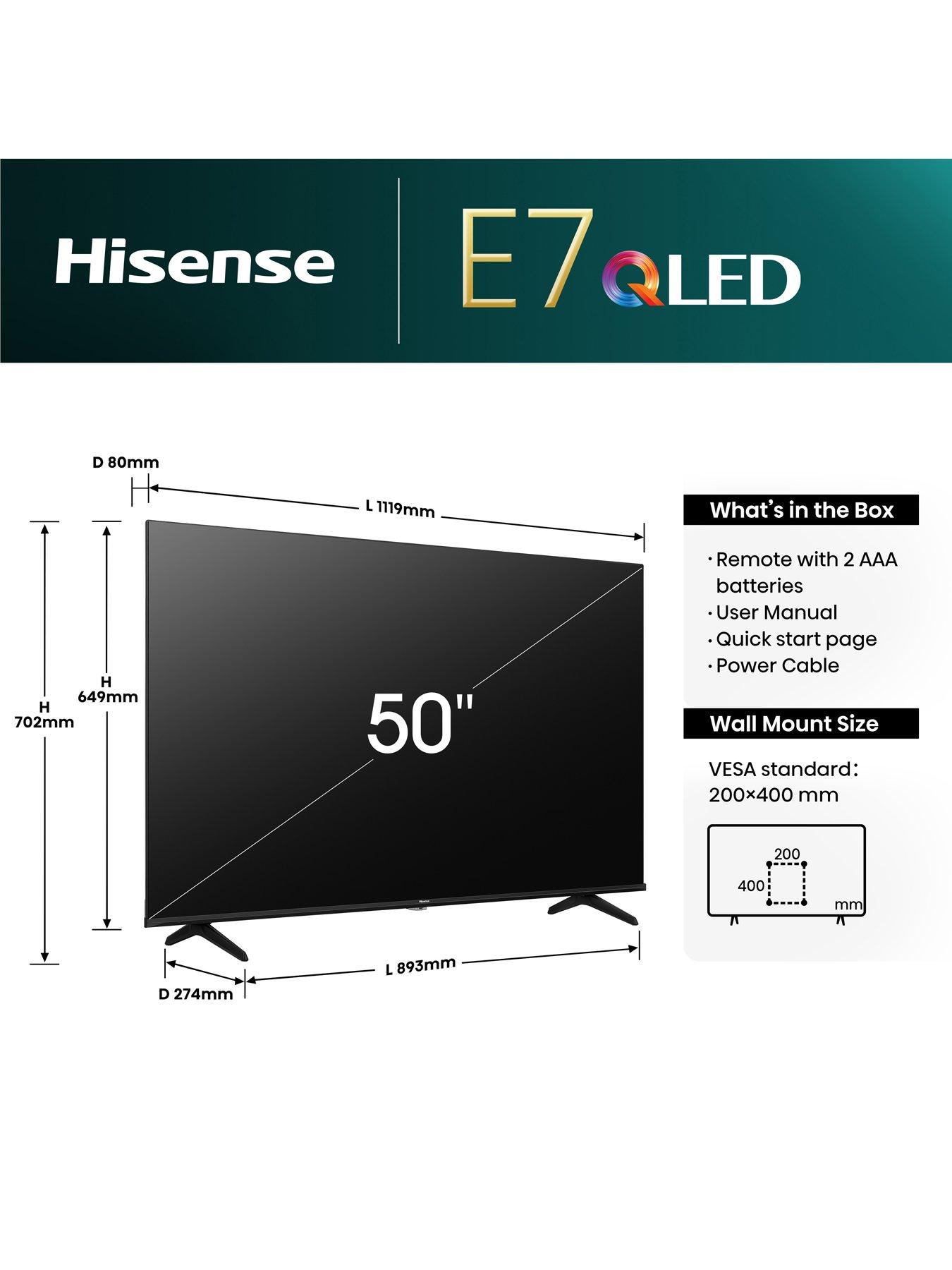 Image 6 of 8 of Hisense 50E7NQTUK, 50-inch, Entry QLED, 4K Ultra HD, Smart TV