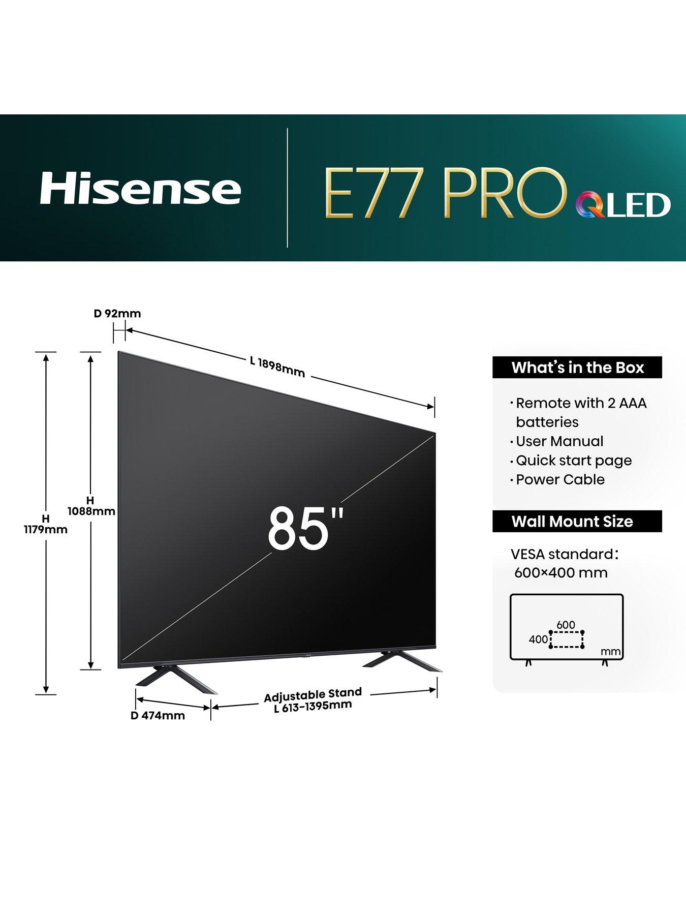 Image 6 of 8 of Hisense 85E77NQTUK PRO, 85-inch, QLED, 4K HDR,&nbsp;Smart TV