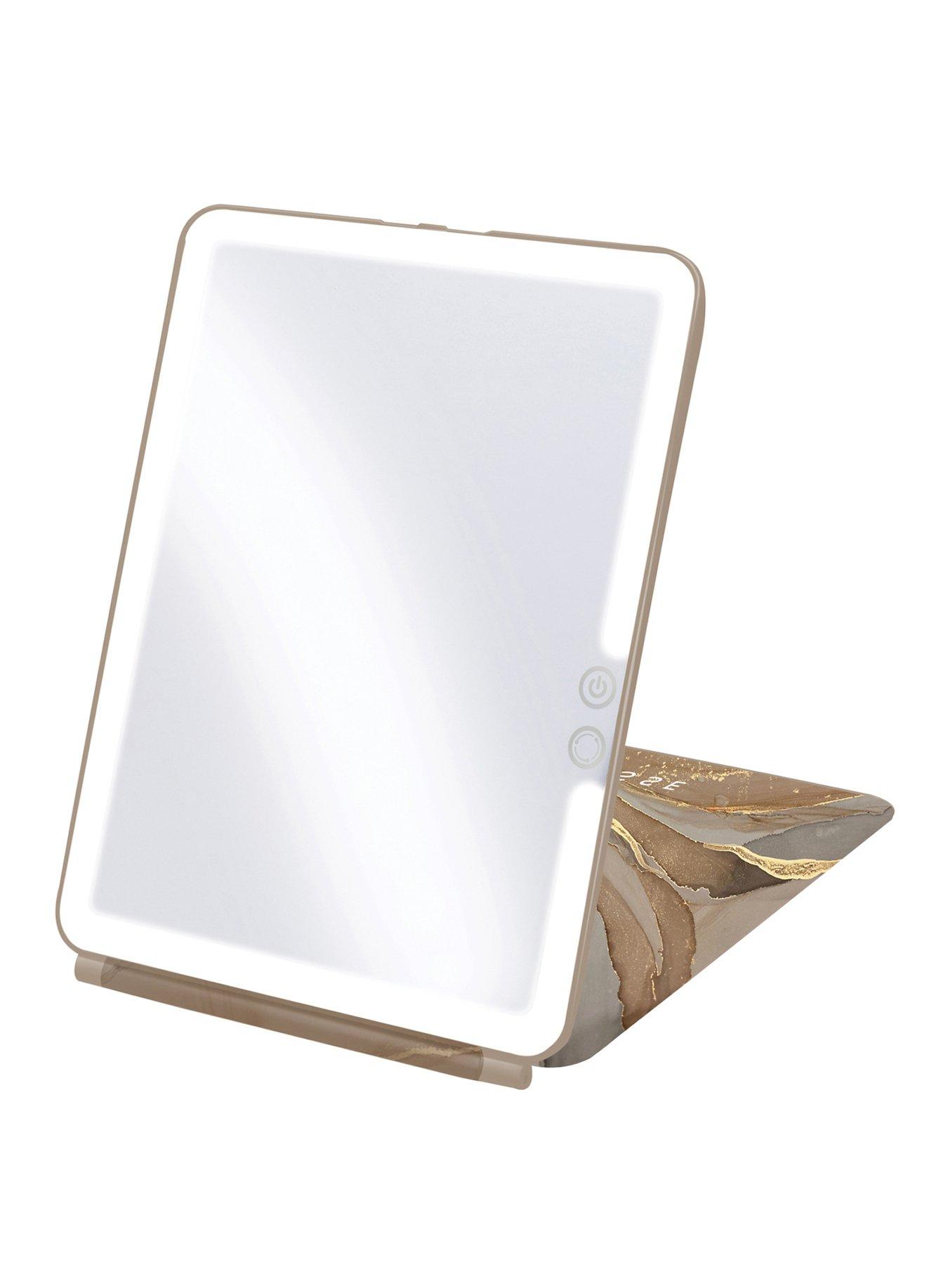 undefined Glow Up LED Folding Mirror (Modern Marble)