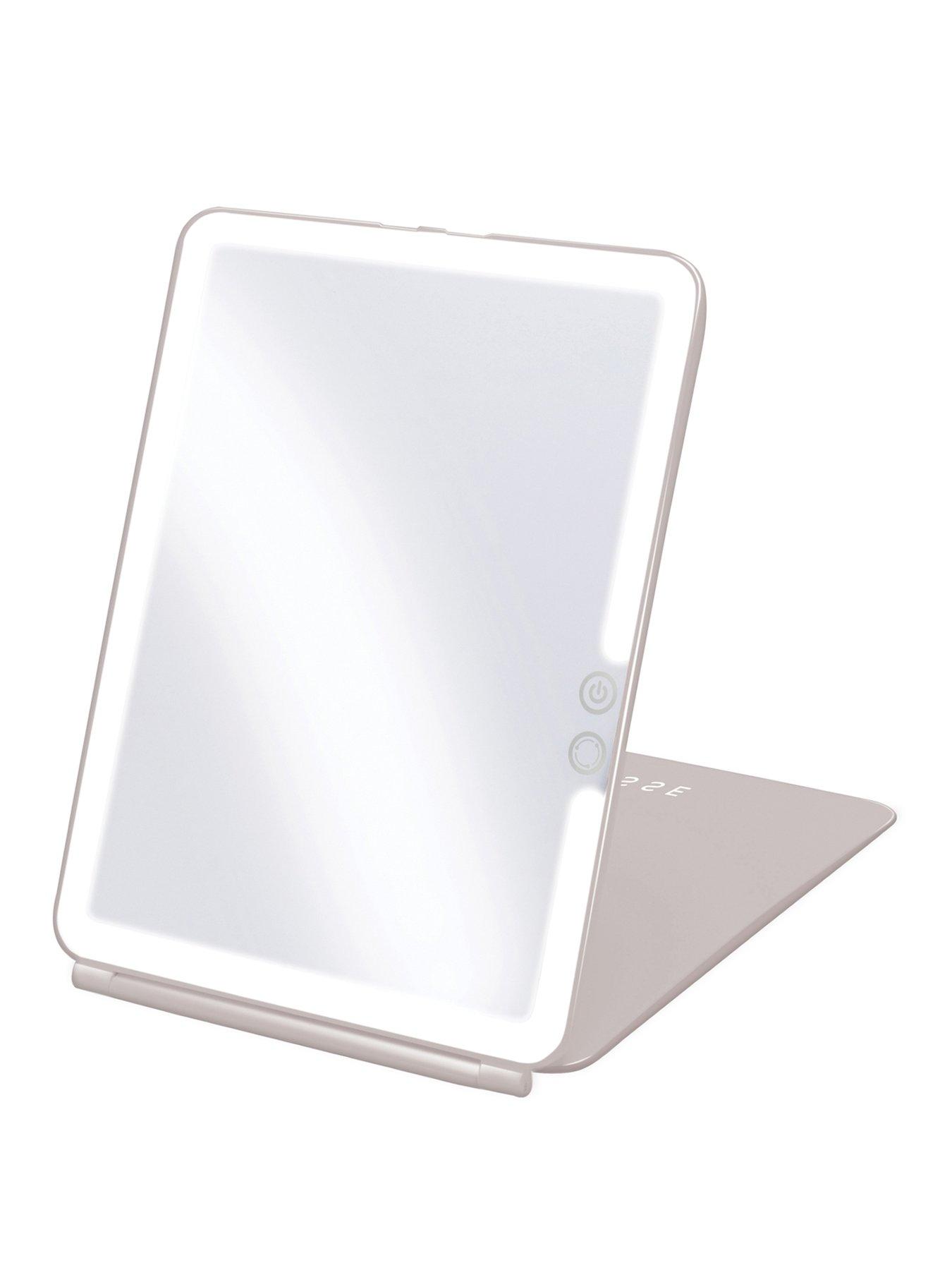 undefined Glow Up LED Folding Mirror - Warm Grey