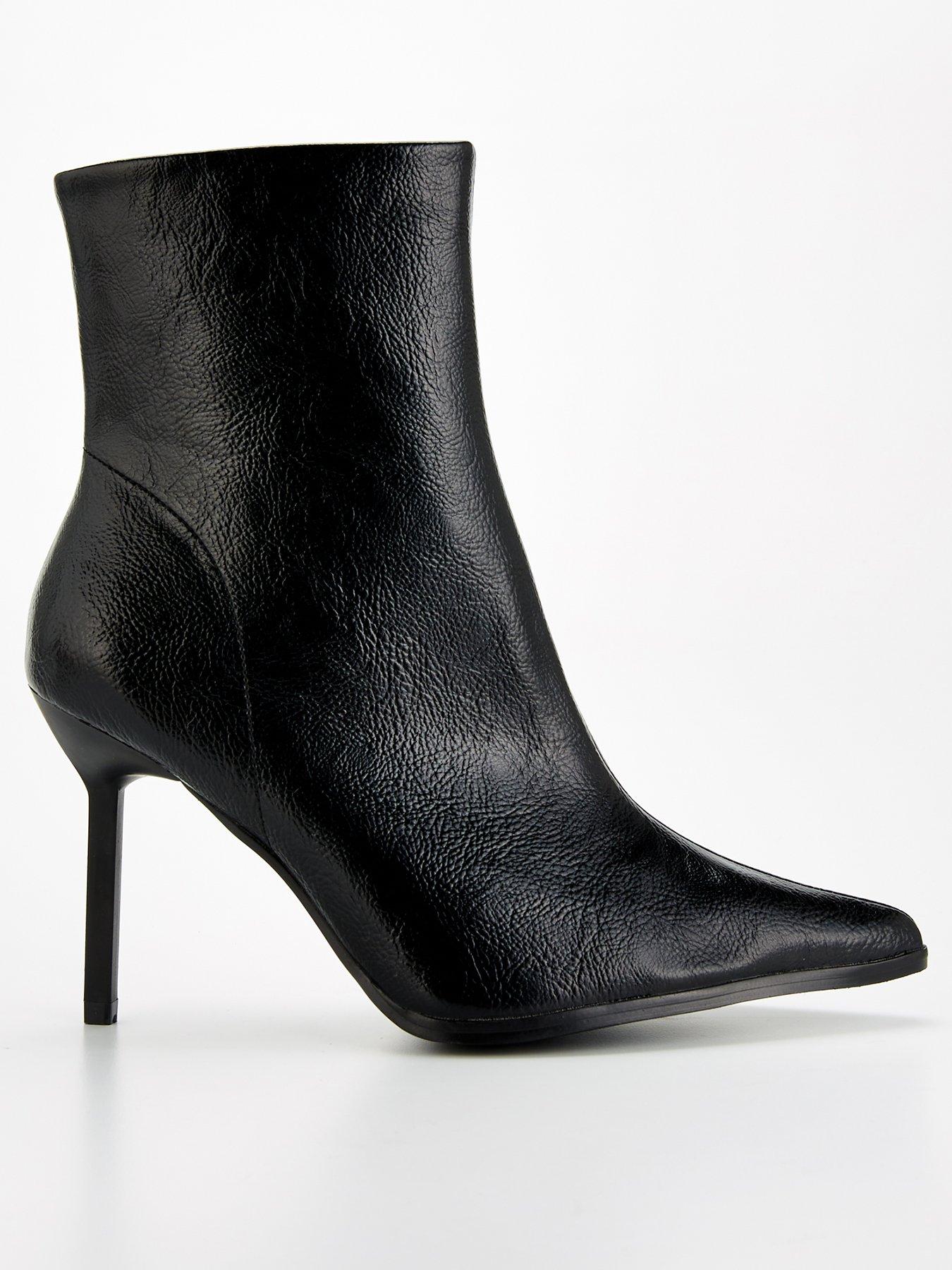 Raid Wide Fit Elvio Heeled Ankle Boot Black Very