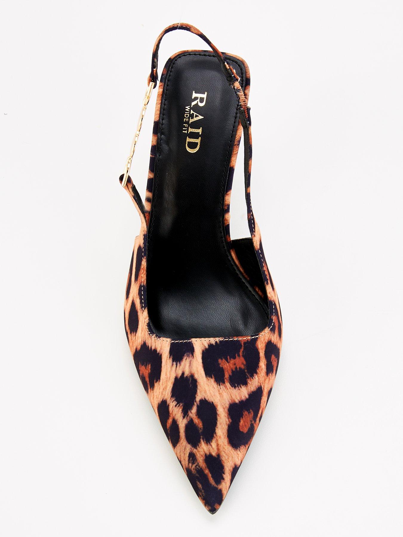 Raid Wide Fit Ankana Sling Back Shoe Leopard Very