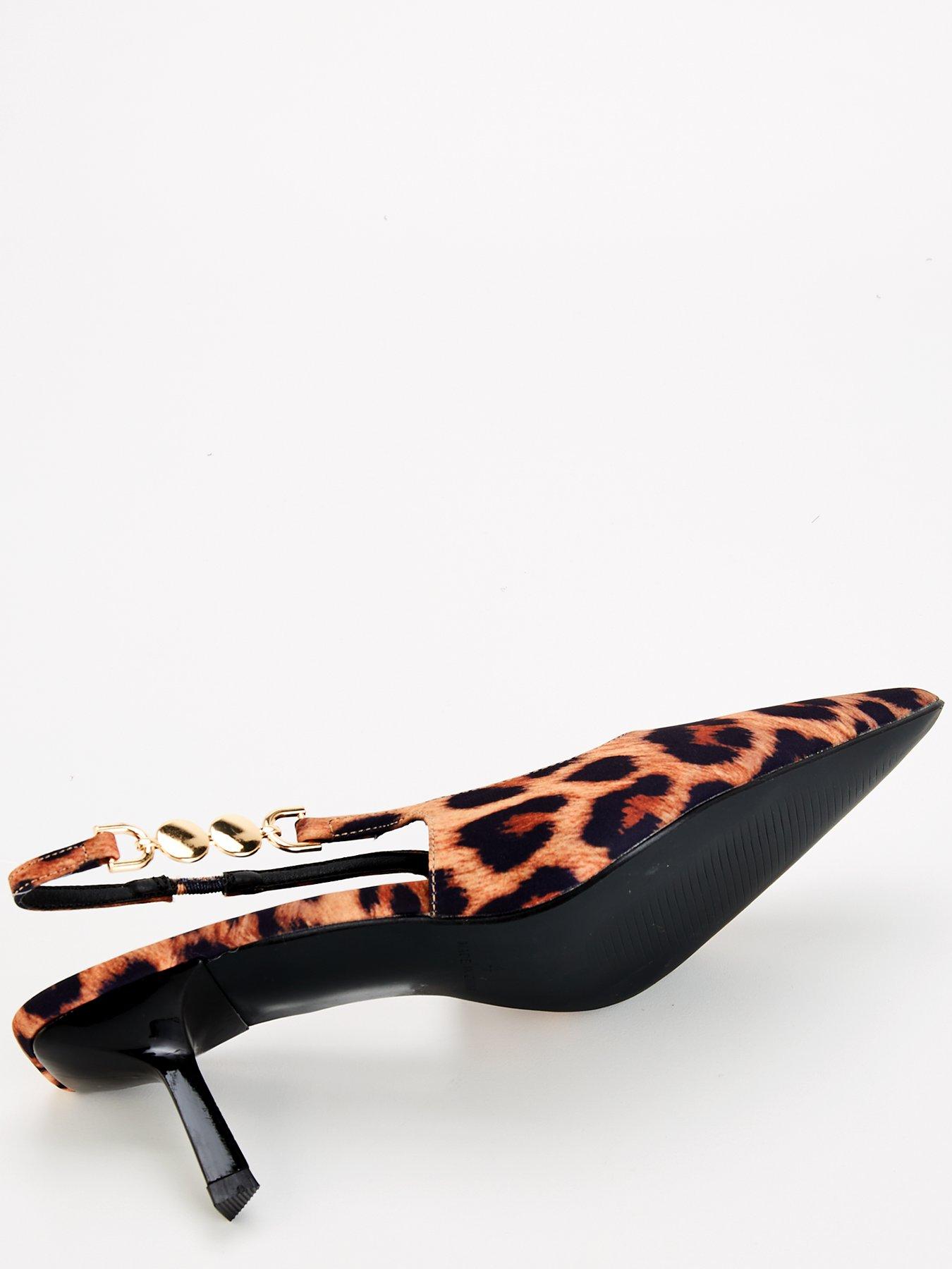 Raid Wide Fit Ankana Sling Back Shoe Leopard Very