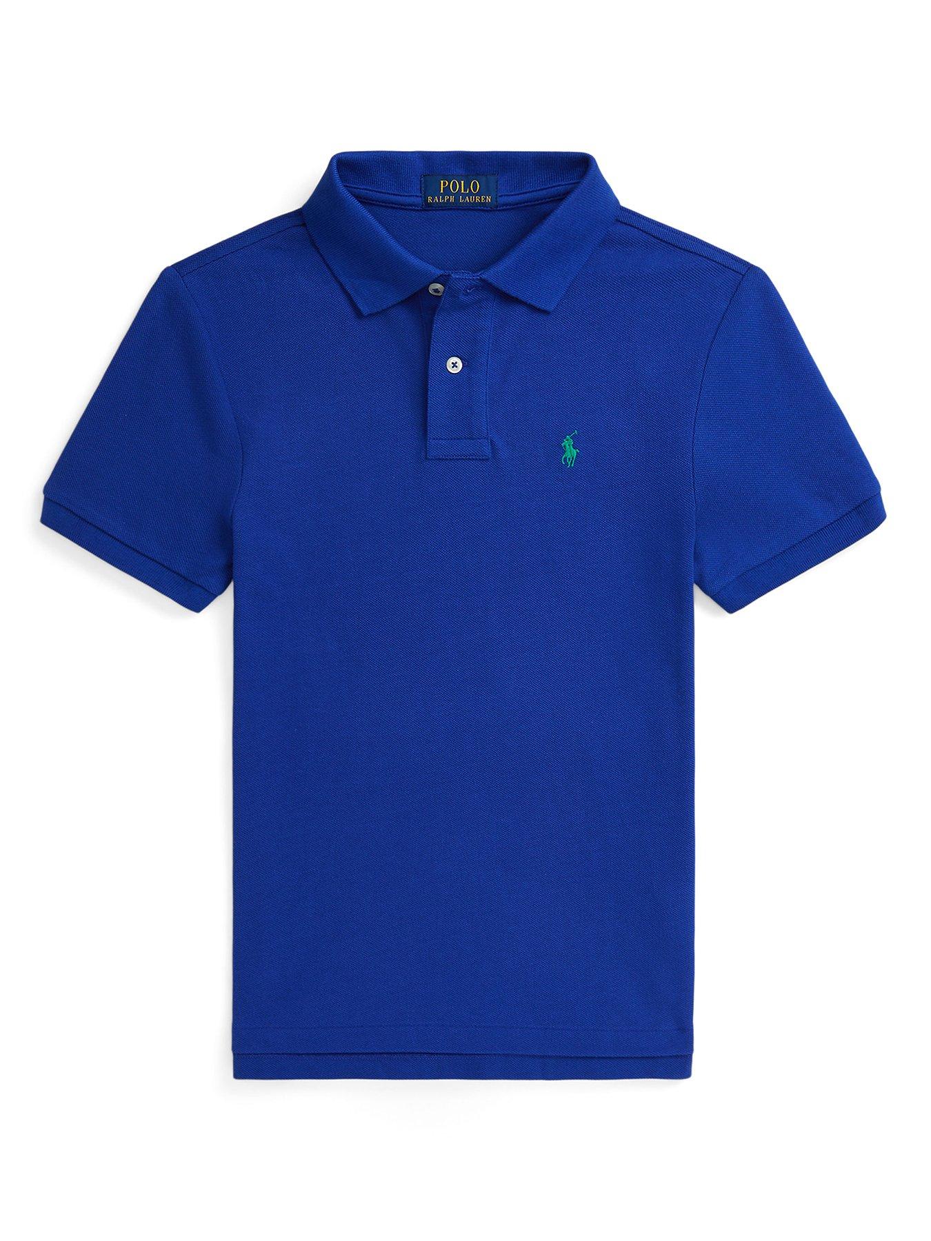 Polo Ralph Lauren Boys Short Sleeve Slim Polo Shirt Blue Very