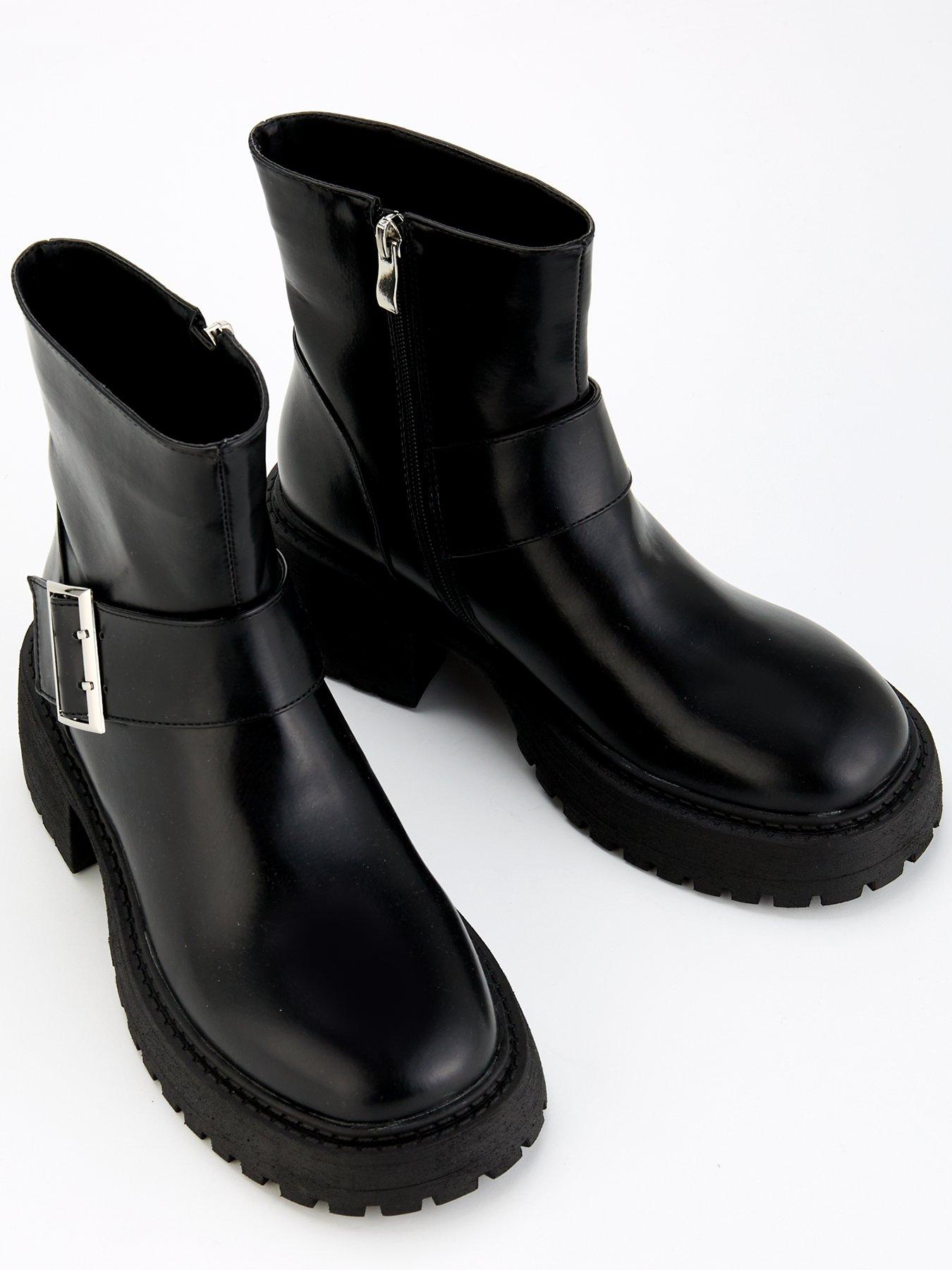 Raid Apple Buckle Ankle Boot Black Very