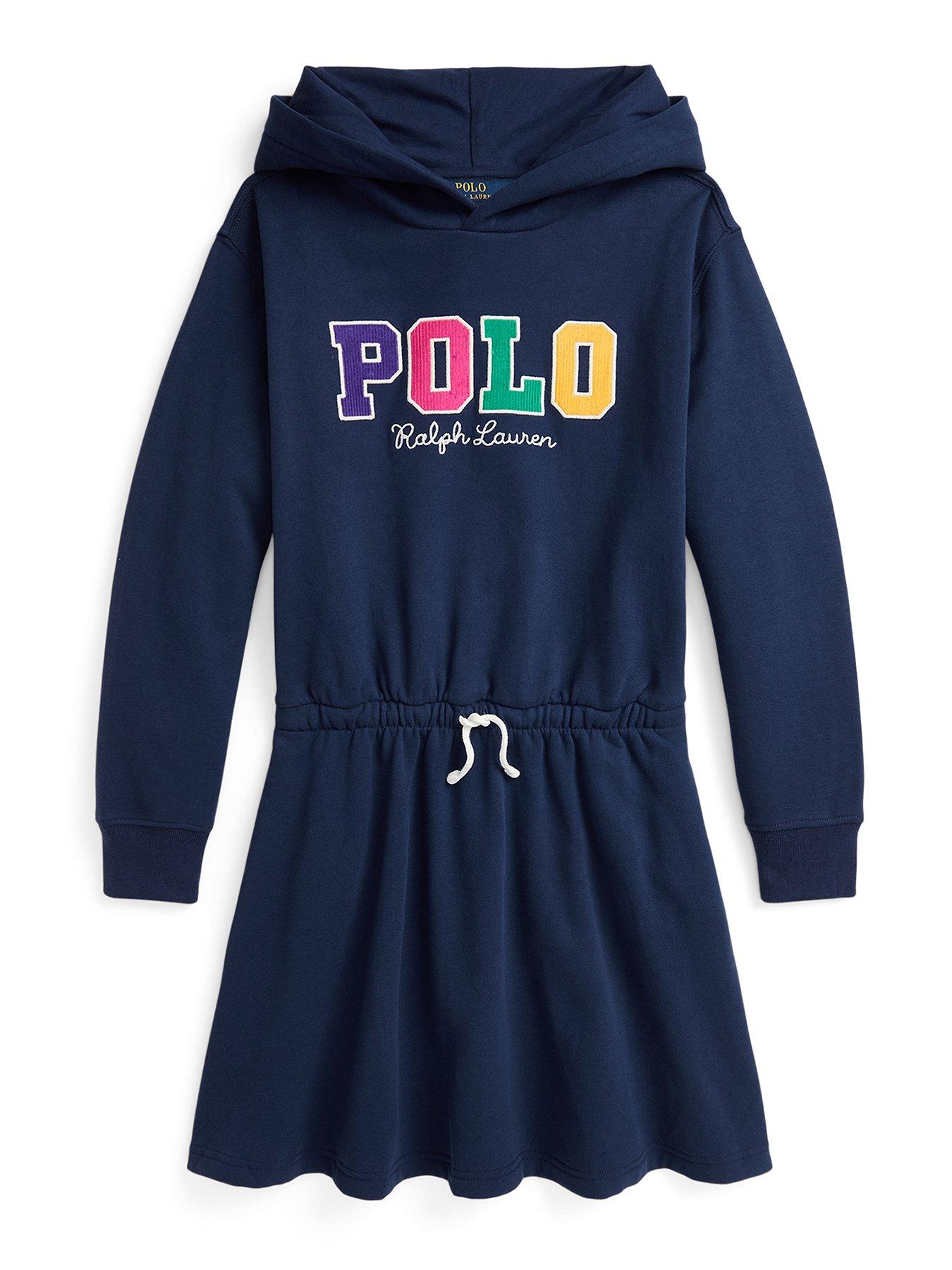 undefined Girls Polo Sweat Dress - Navy