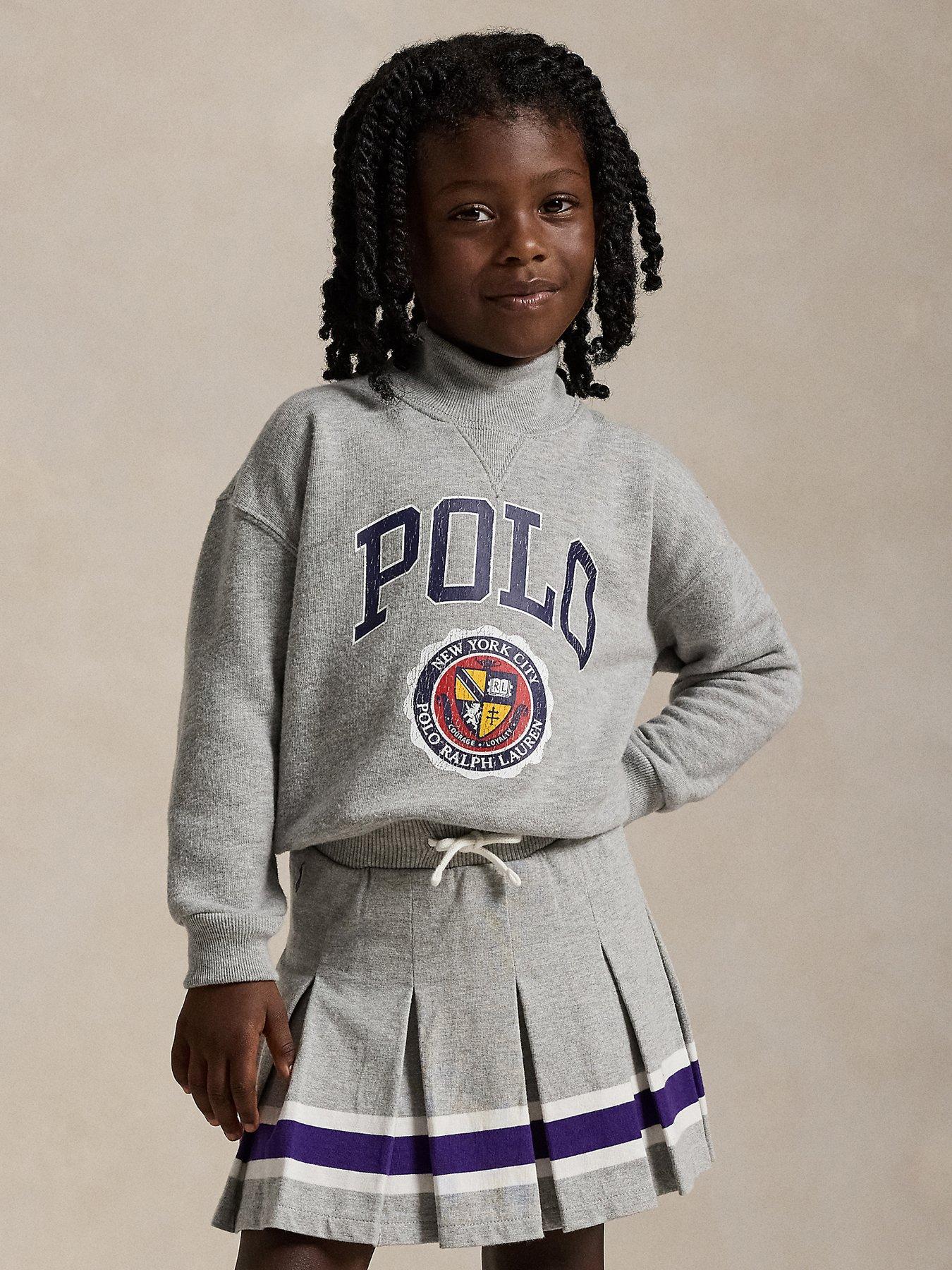 Polo Ralph Lauren Girls Polo Sweat Top Grey Very