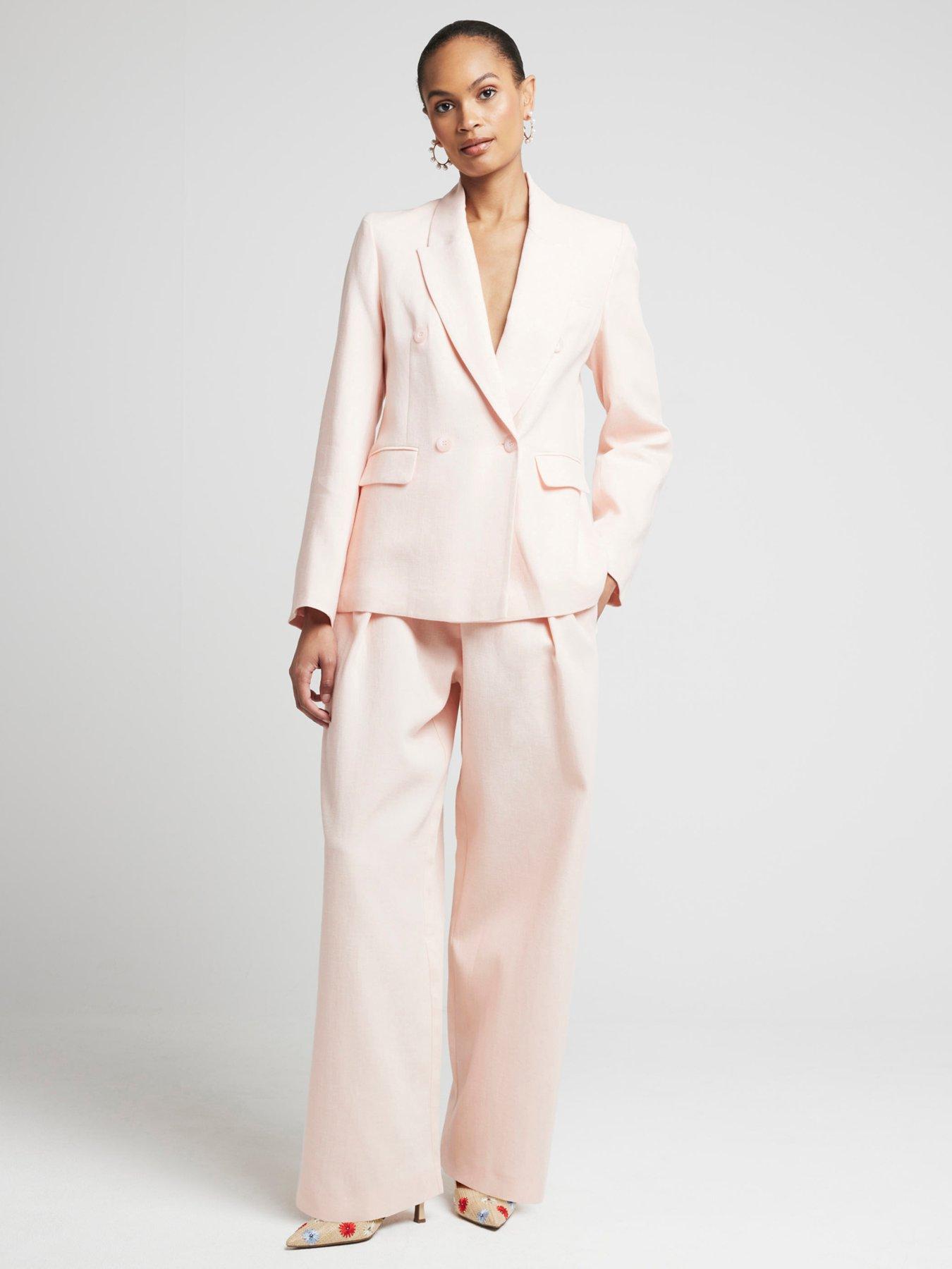 Pink blazer river island on sale