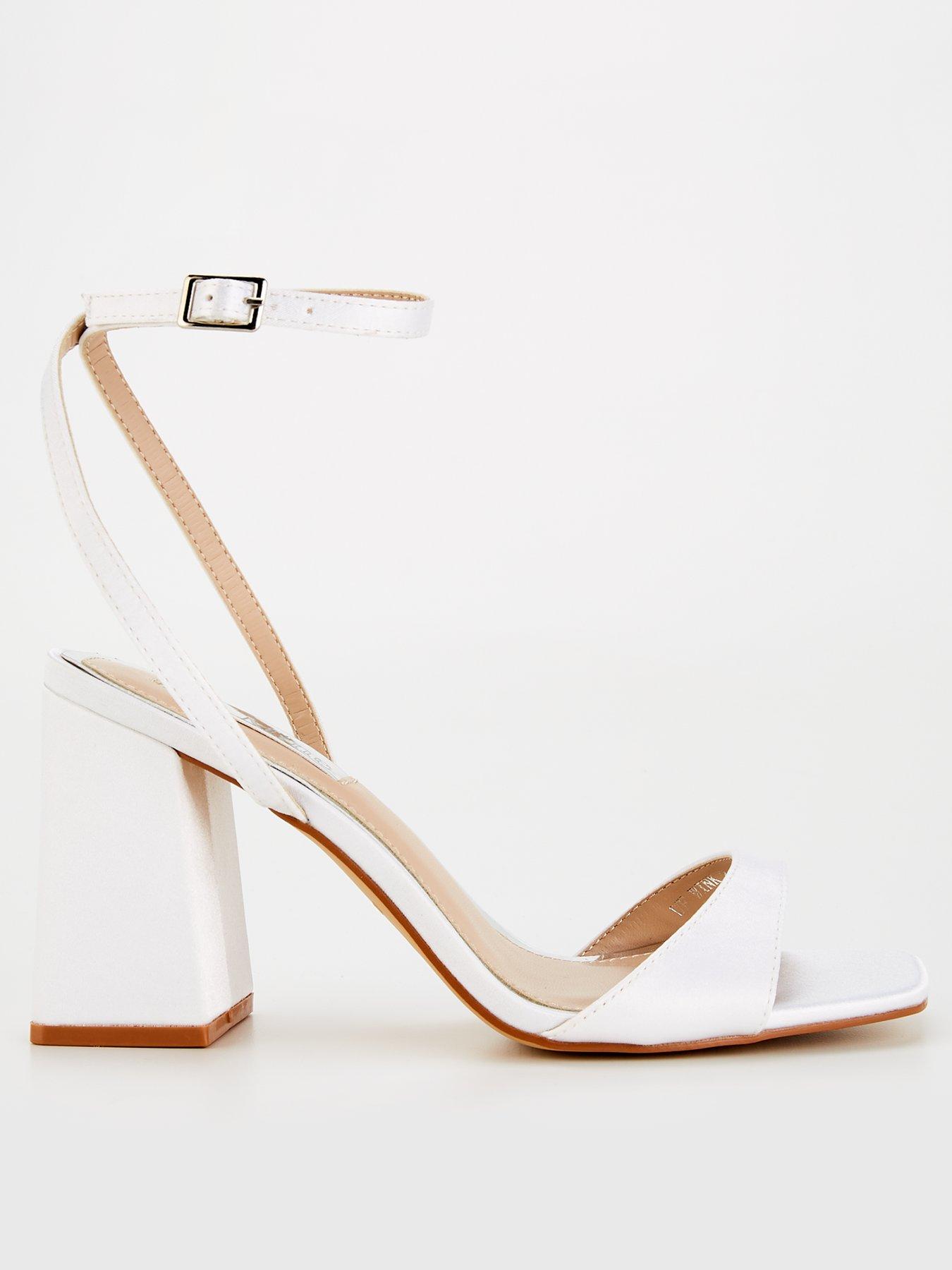 Raid Be Mine Wide Fit Wink 2 Block Heel Ivory Satin Very