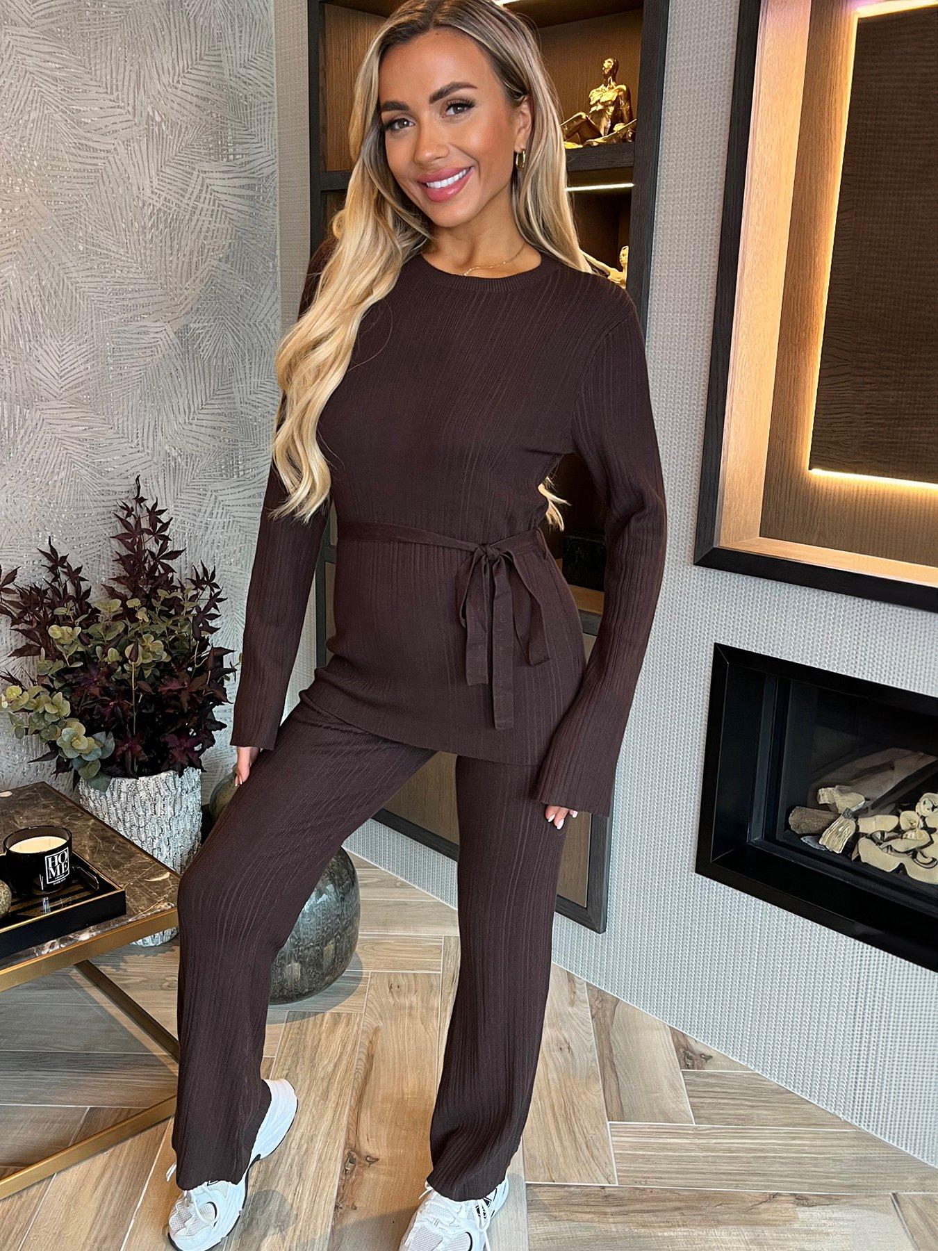 undefined Knitted Co-Ord - Brown